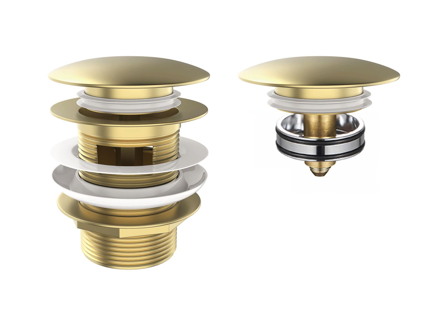 Otti Mushroom Bath Pull-Out Pop-Up Waste | 40mm With Overflow