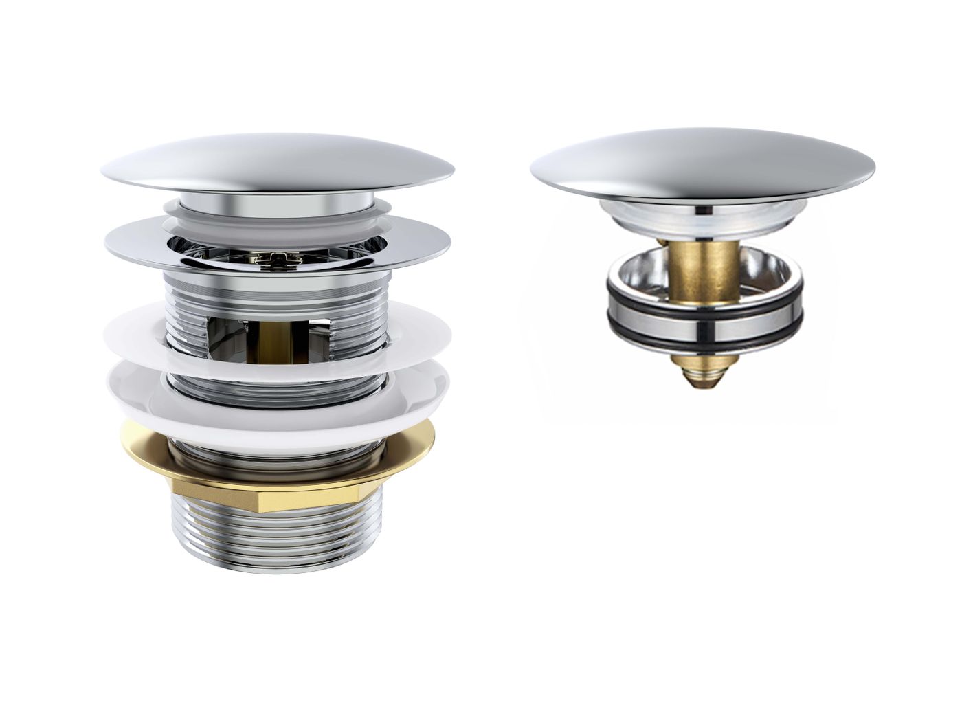 Otti Mushroom Bath Pull-Out Pop-Up Waste | 40mm With Overflow