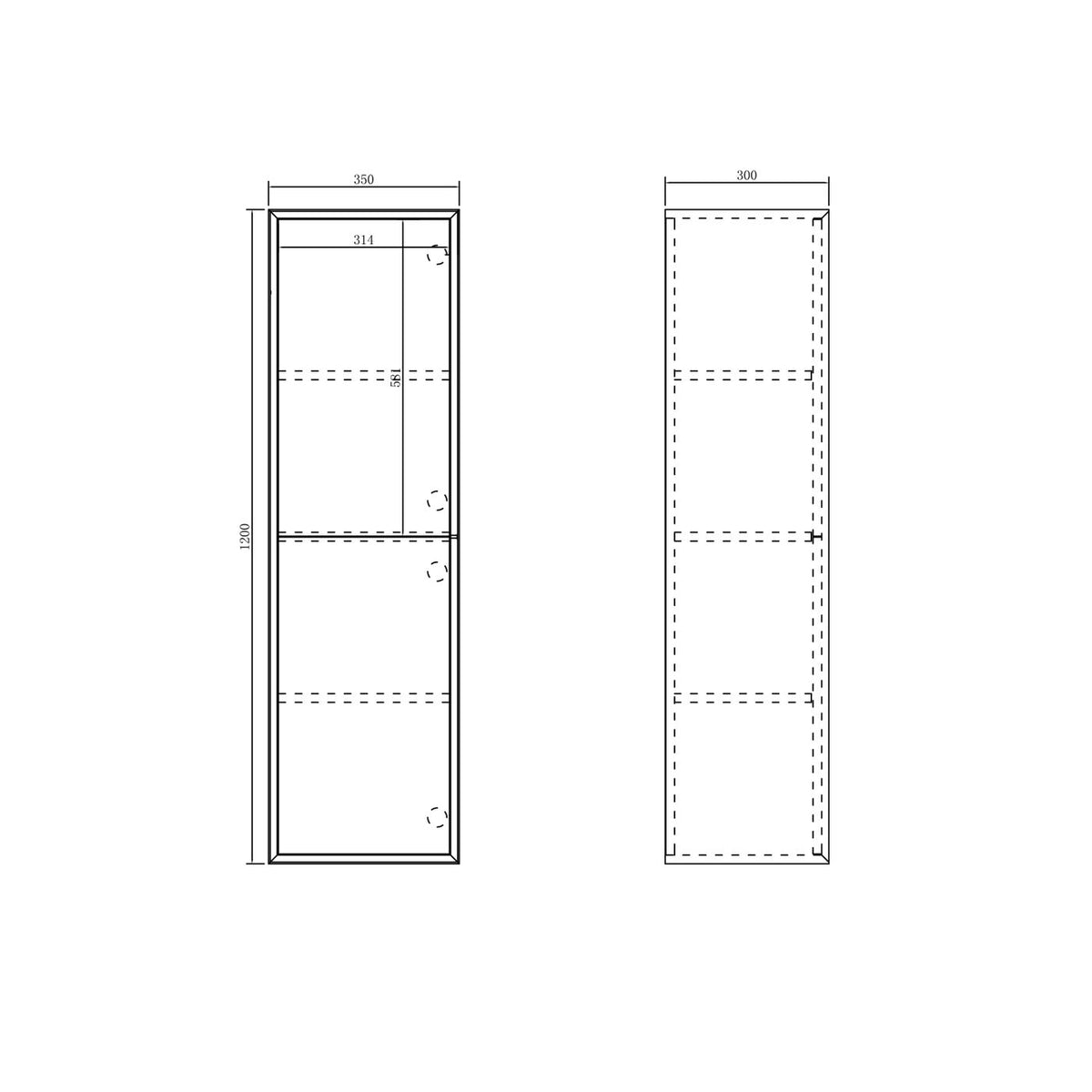 Otti Tall Boy Bathroom Cabinet