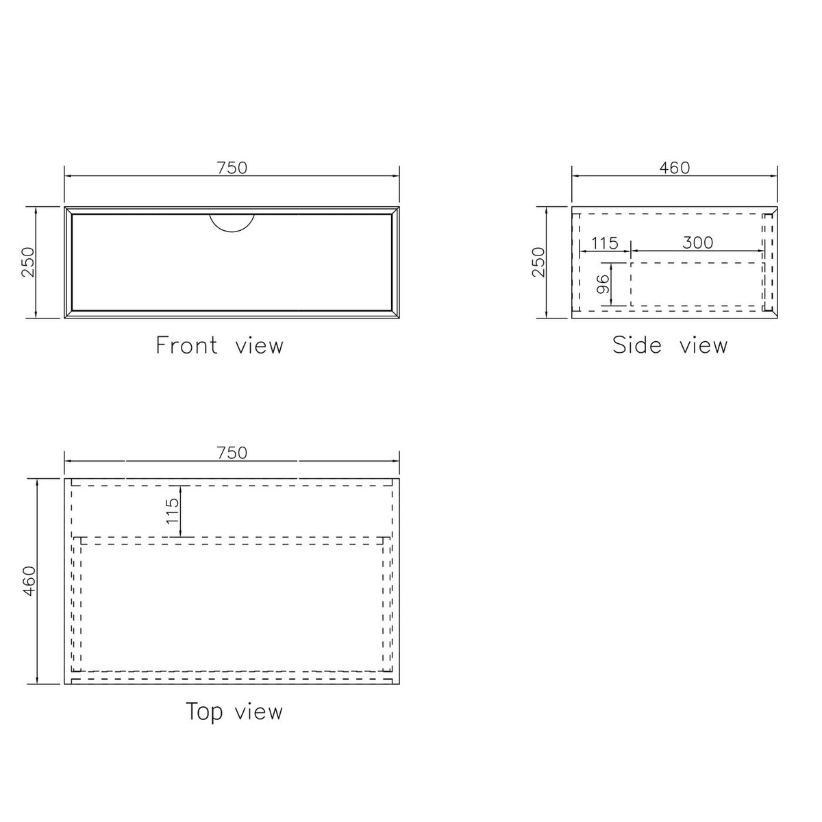 Otti Moonlight Wall Hung Vanity Cabinet | Matte White