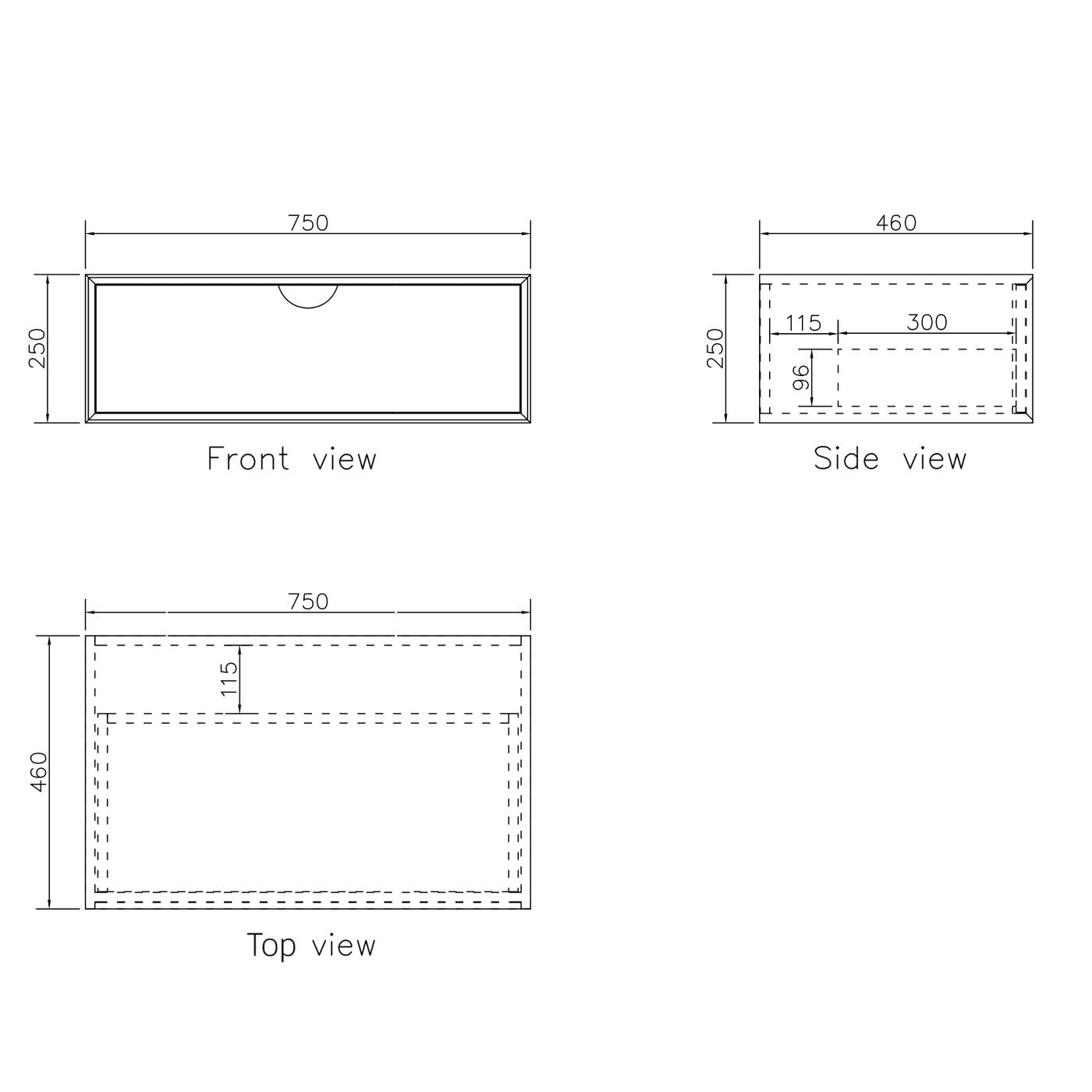 Otti Moonlight Wall Hung Vanity Cabinet | Matte White