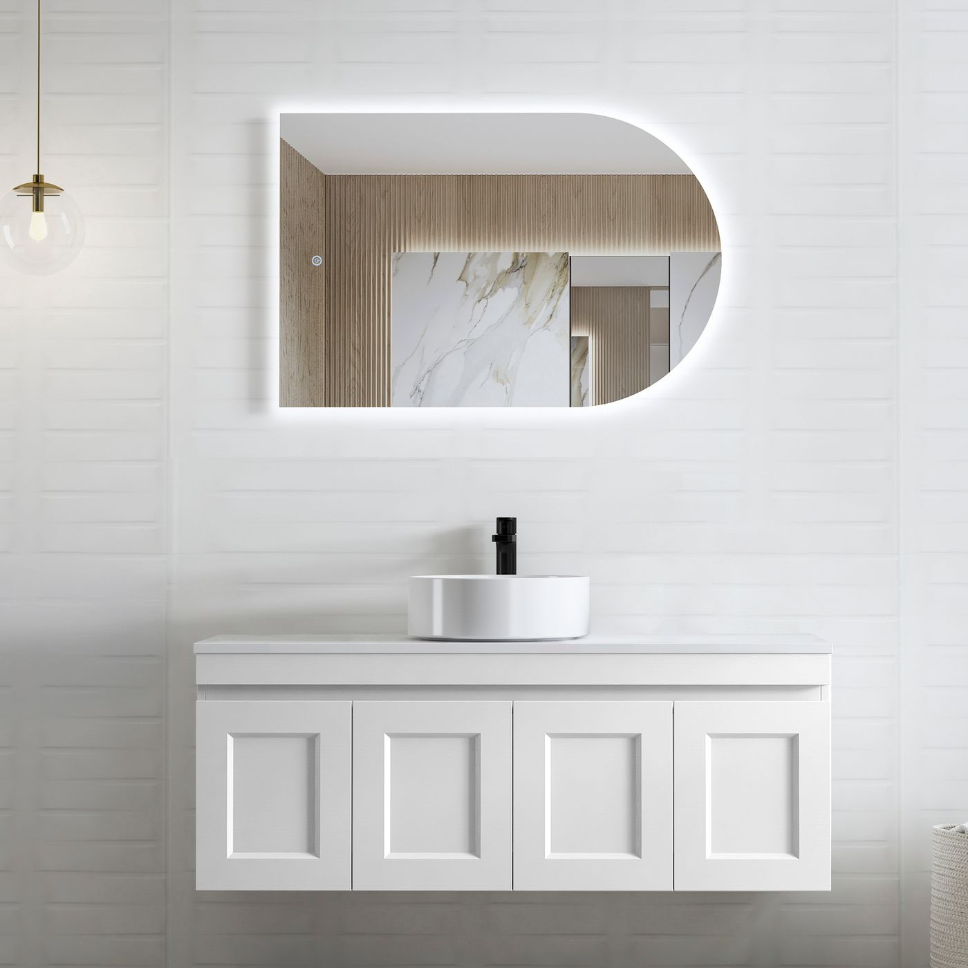 Otti Hampton Mark II Wall Hung Vanity | Satin White