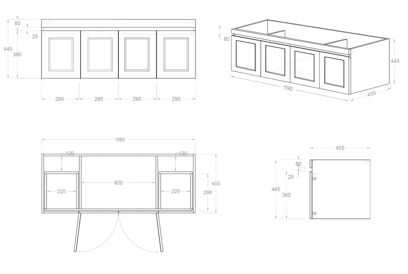 Otti Hampton Mark II Wall Hung Vanity | Satin White