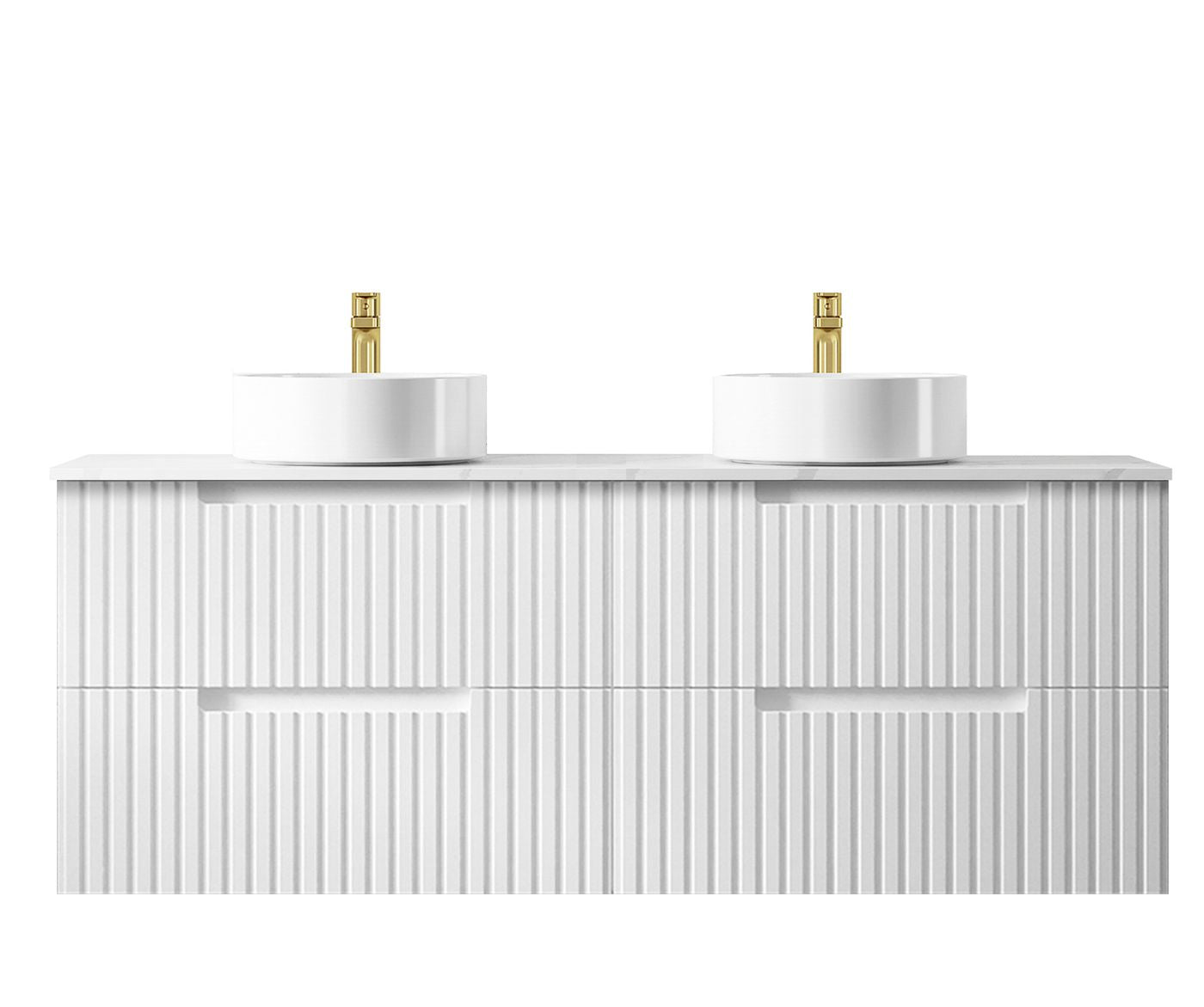 Otti Noosa Fluted Satin White Wall Hung Vanity