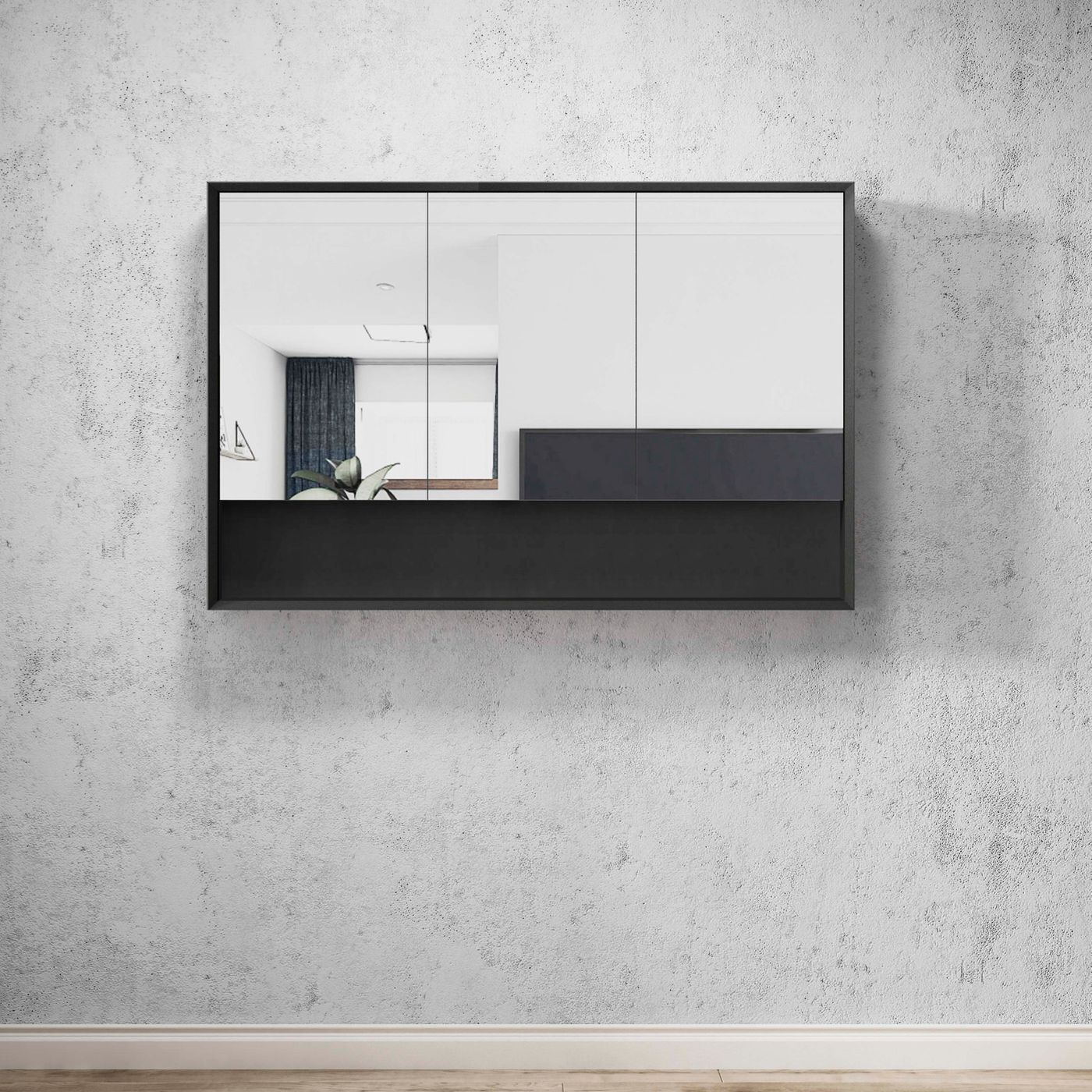 Otti Marlo Shaving Cabinet With Shelf | Matte Black