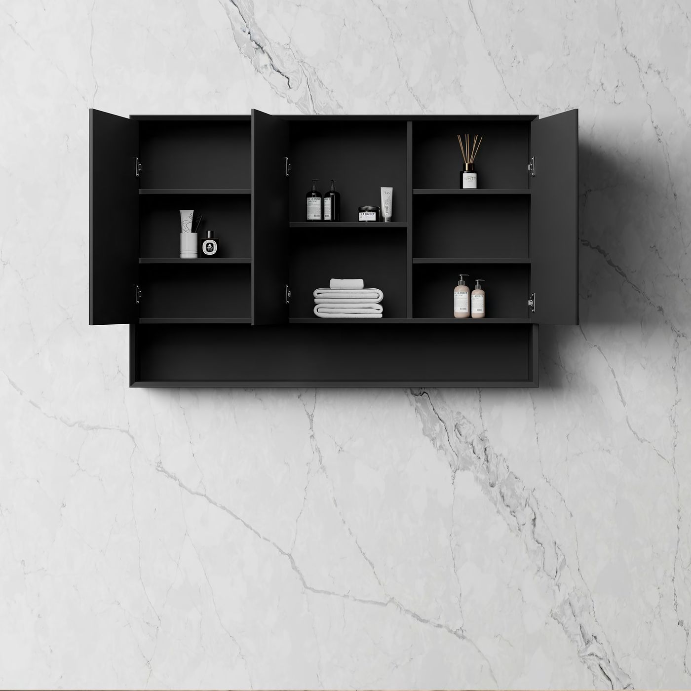 Otti Marlo Shaving Cabinet With Shelf | Matte Black