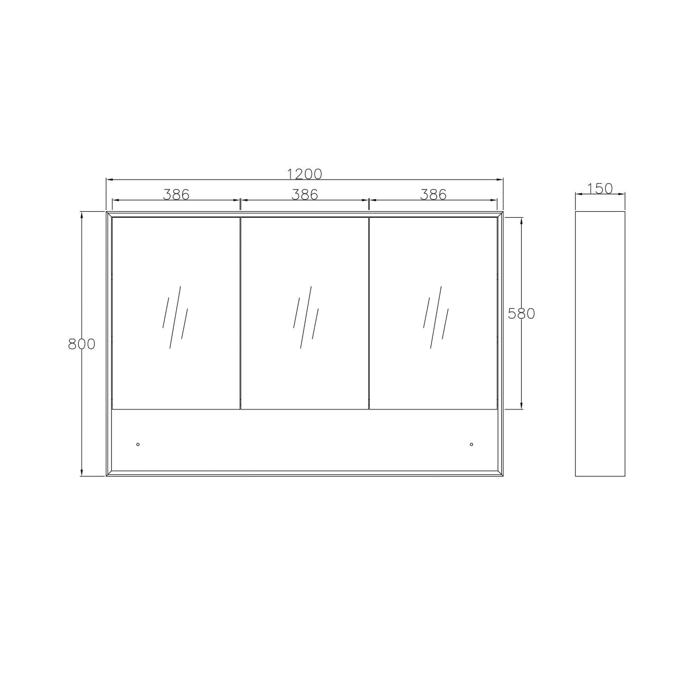 Otti Marlo Shaving Cabinet With Shelf | Matte Black