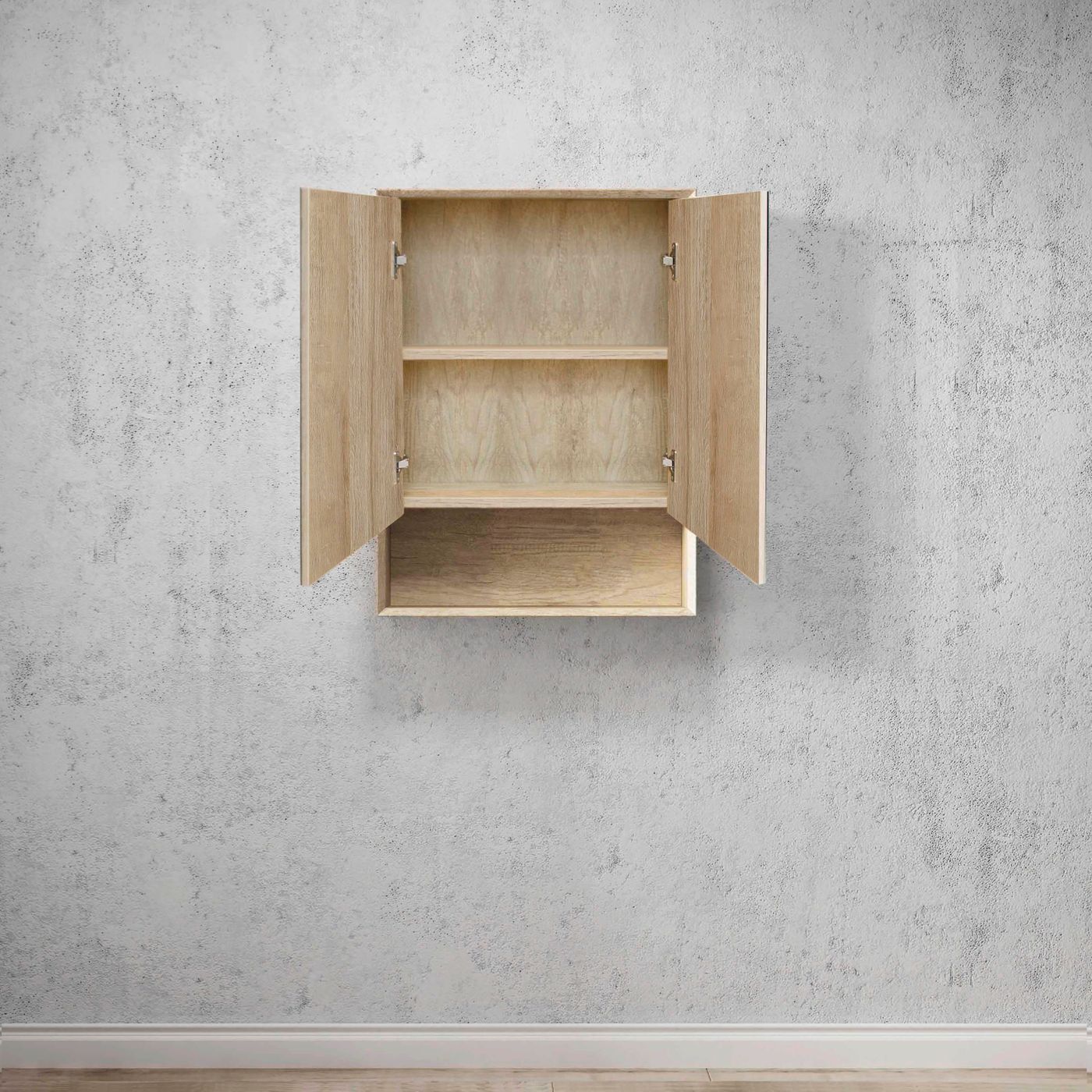 Otti Byron Shaving Cabinet With Shelf | Natural Oak & Woodland Oak