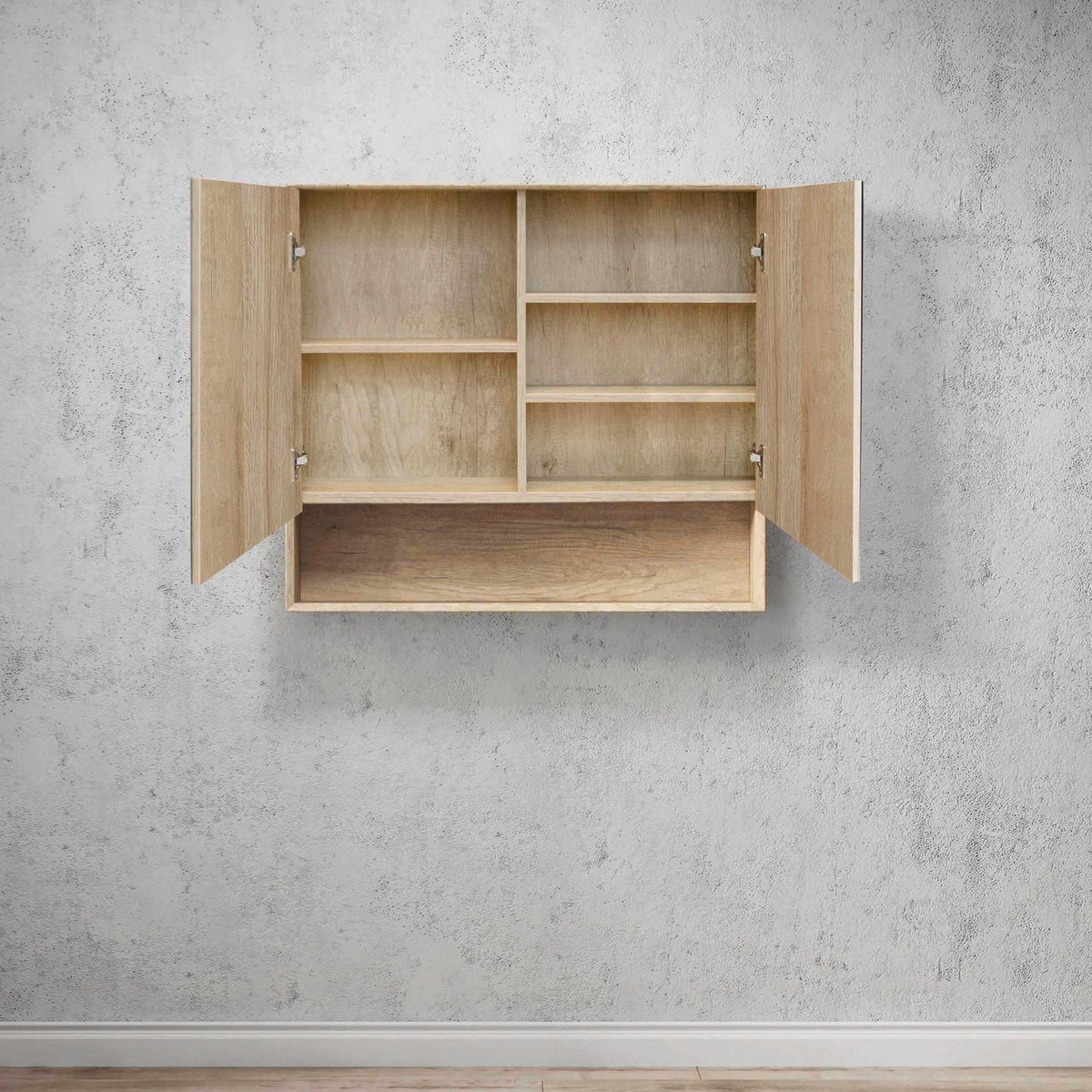 Otti Byron Shaving Cabinet With Shelf | Natural Oak & Woodland Oak