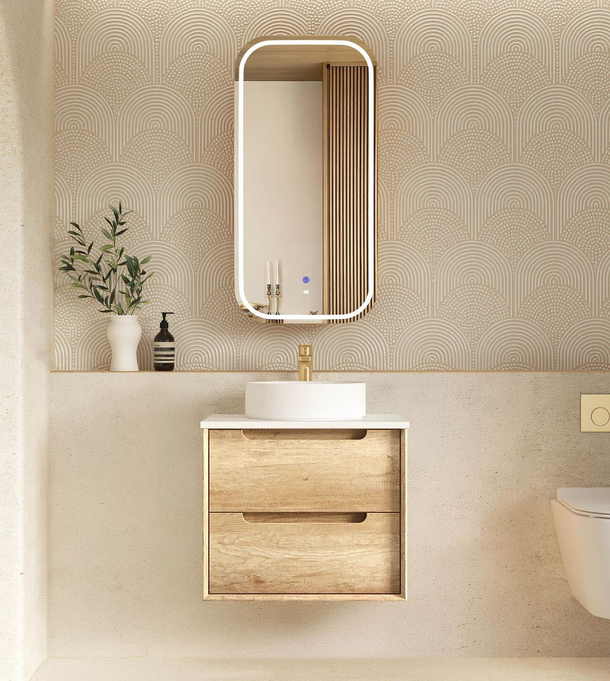 Otti Byron Wall Hung Vanity | Natural Oak