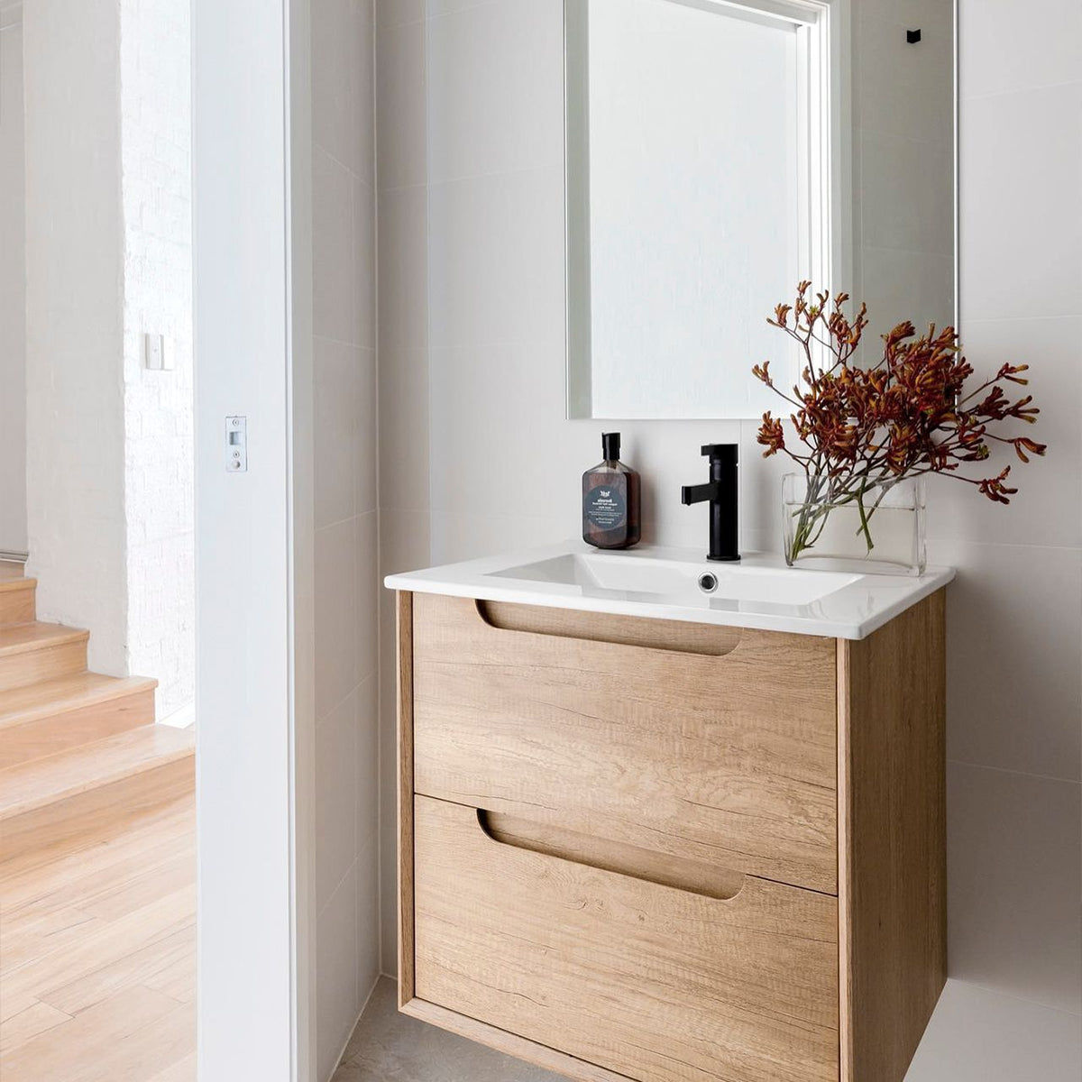 Otti Byron Wall Hung Vanity | Natural Oak