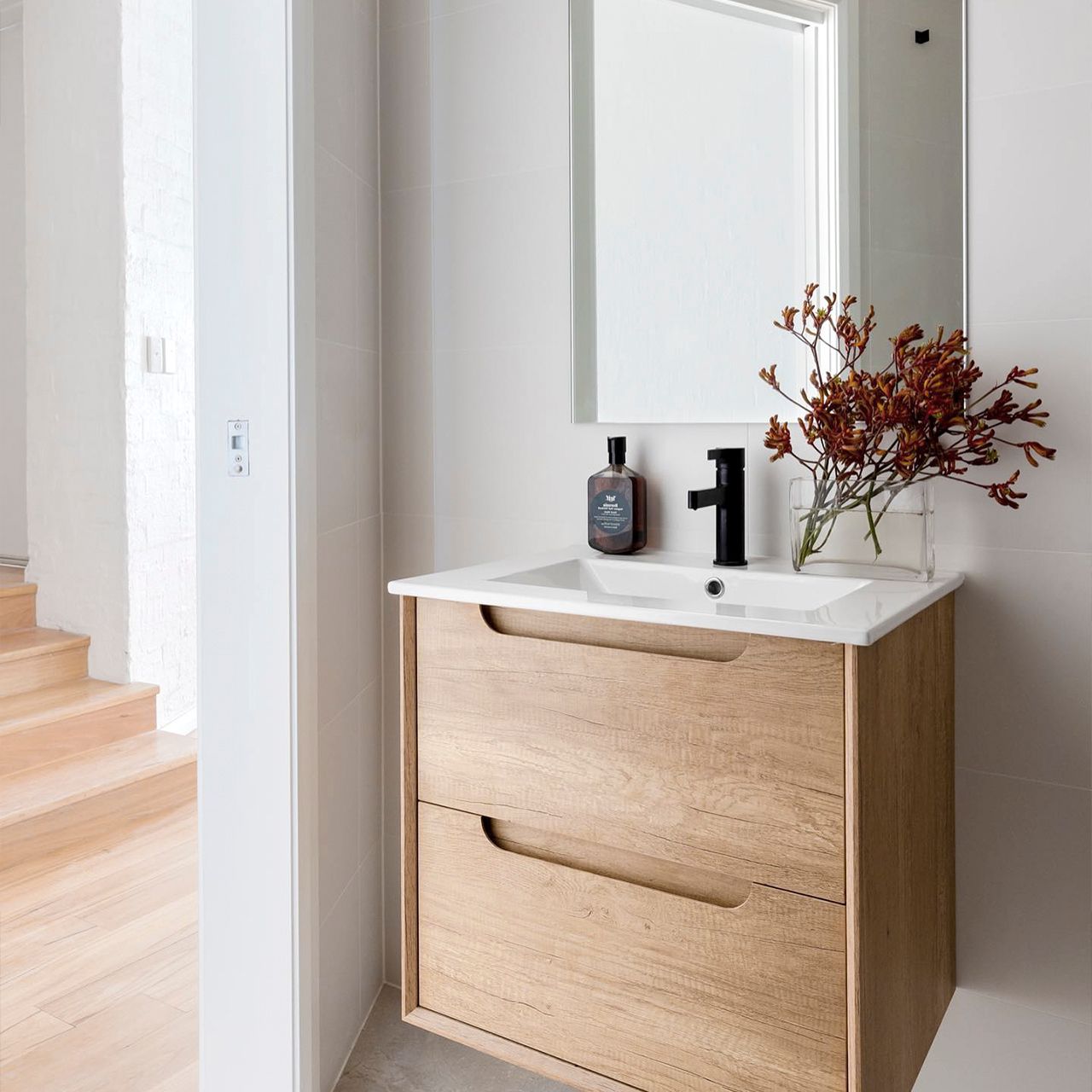 Otti Byron Wall Hung Vanity | Natural Oak