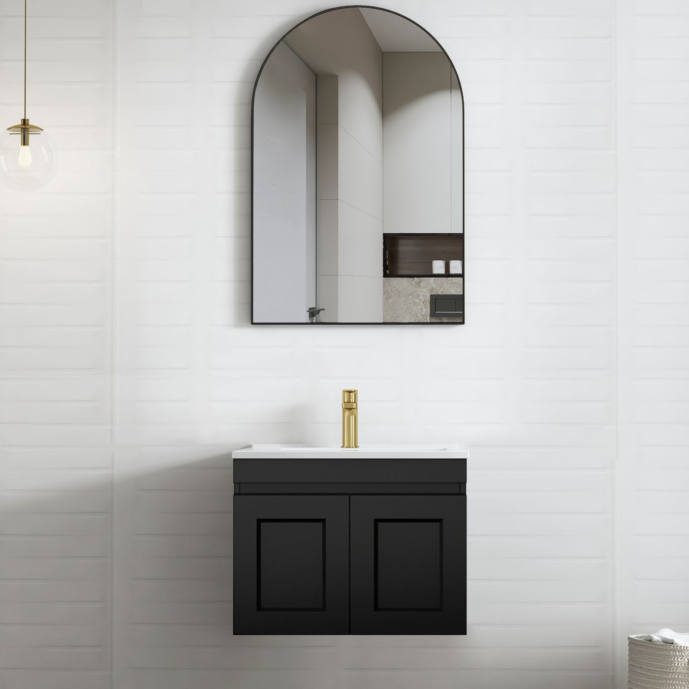Otti Hampton Mark II Wall Hung Vanity | Satin Black