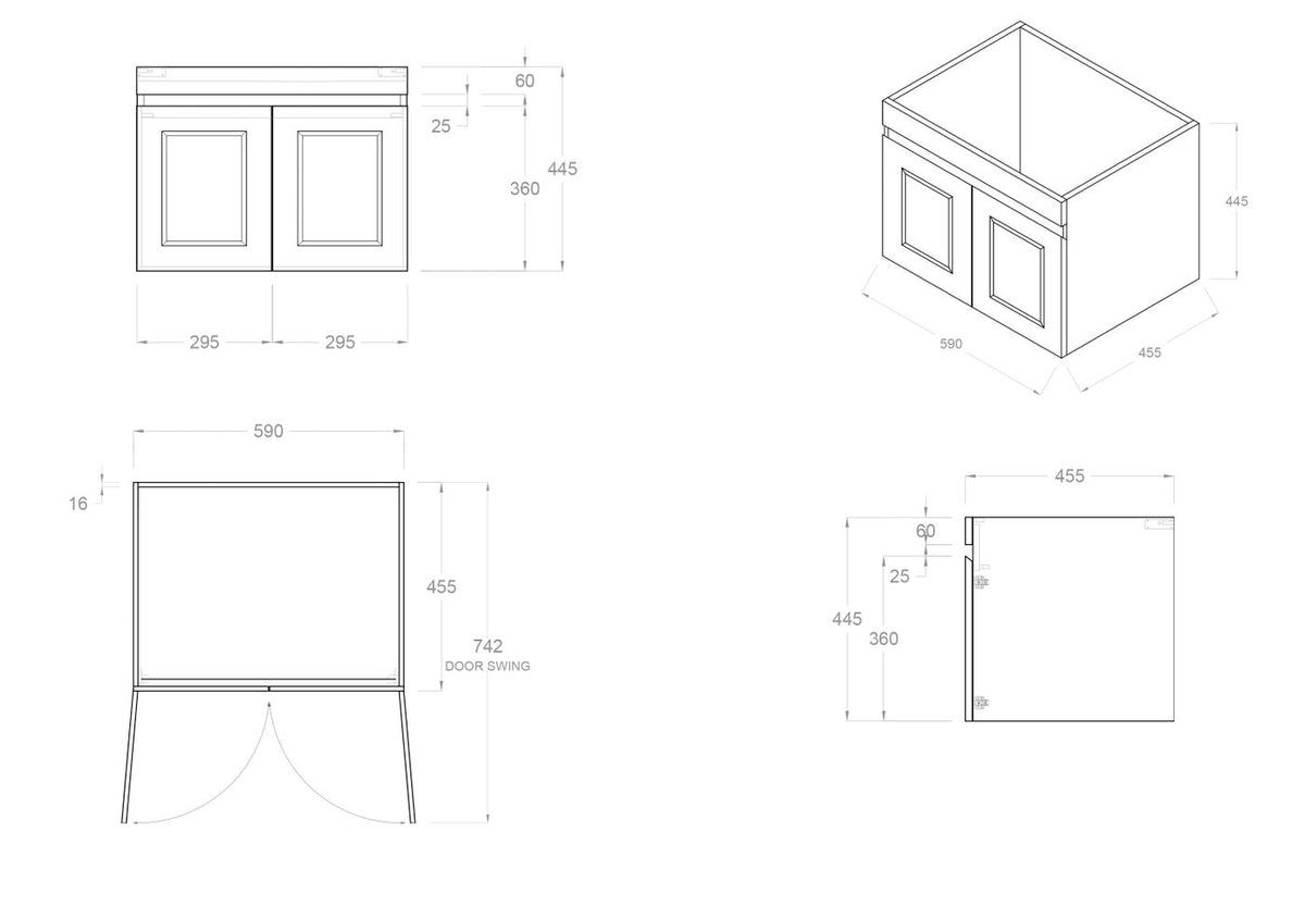 Otti Hampton Mark II Wall Hung Vanity | Satin Black