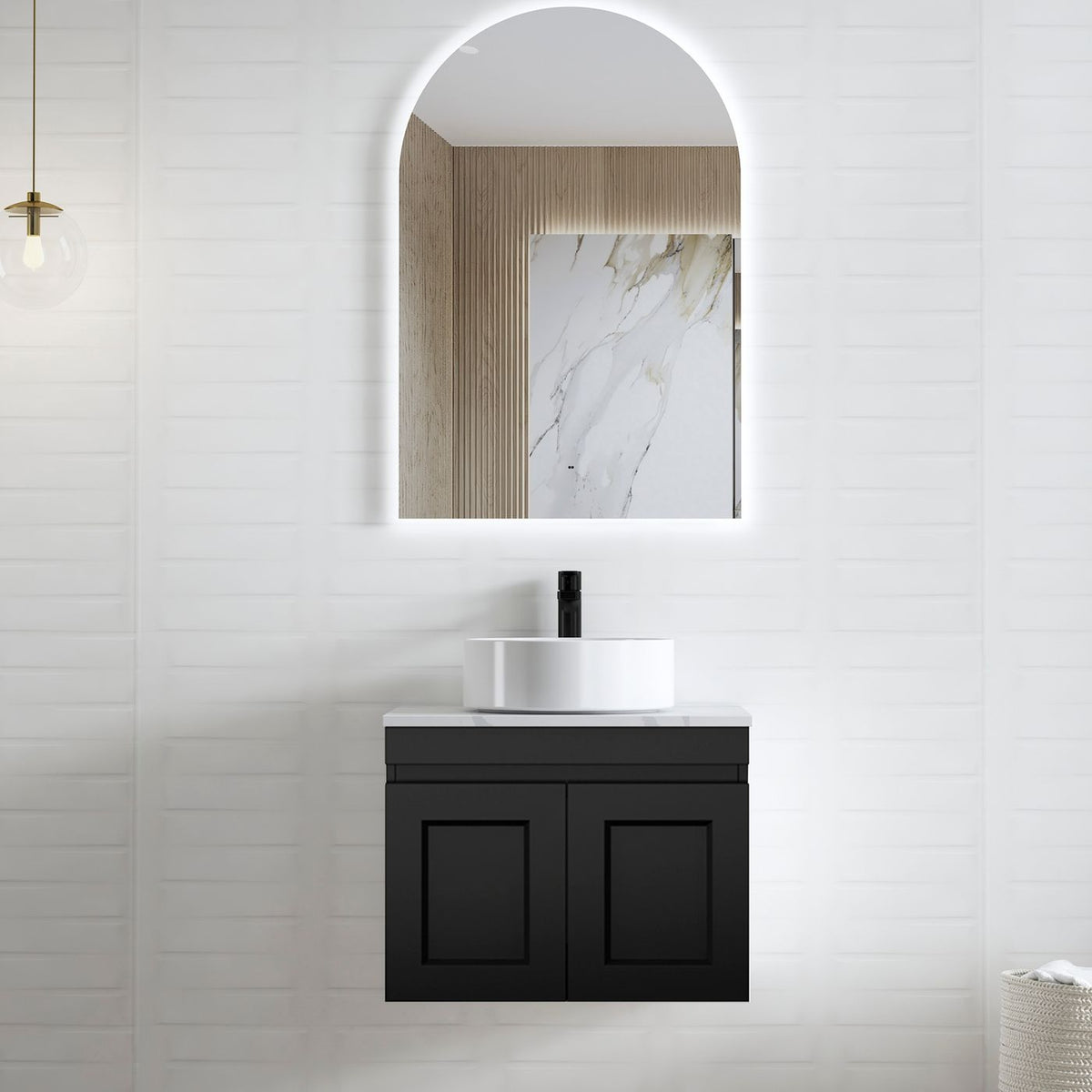 Otti Hampton Mark II Wall Hung Vanity | Satin Black