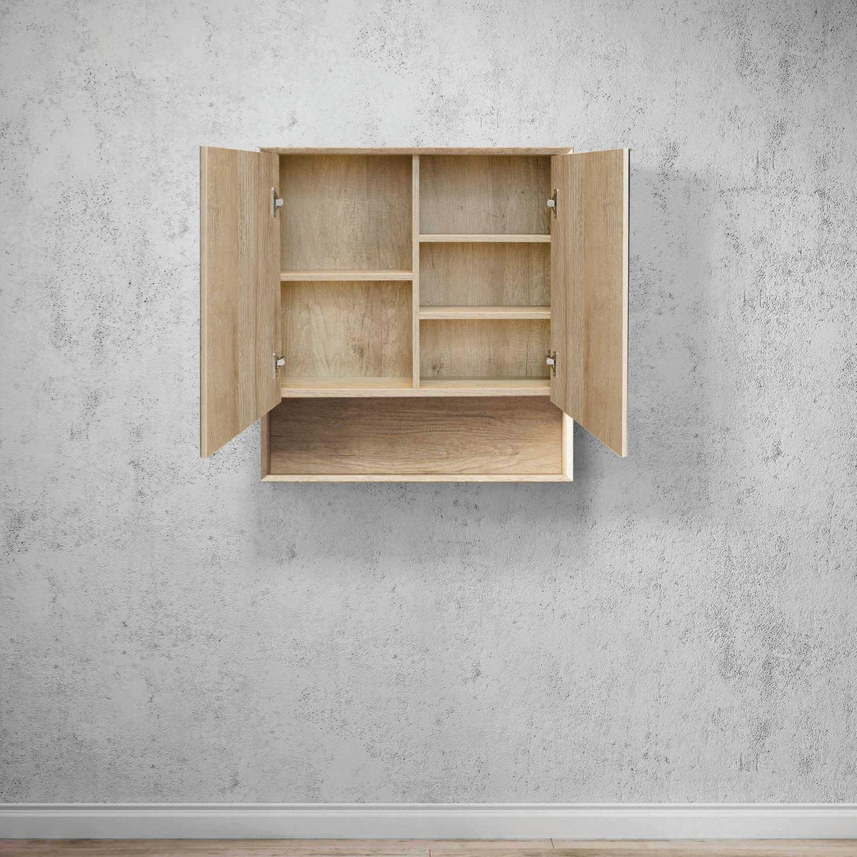 Otti Byron Shaving Cabinet With Shelf | Natural Oak & Woodland Oak