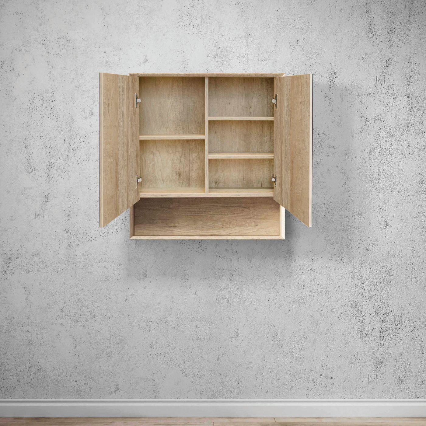 Otti Byron Shaving Cabinet With Shelf | Natural Oak & Woodland Oak