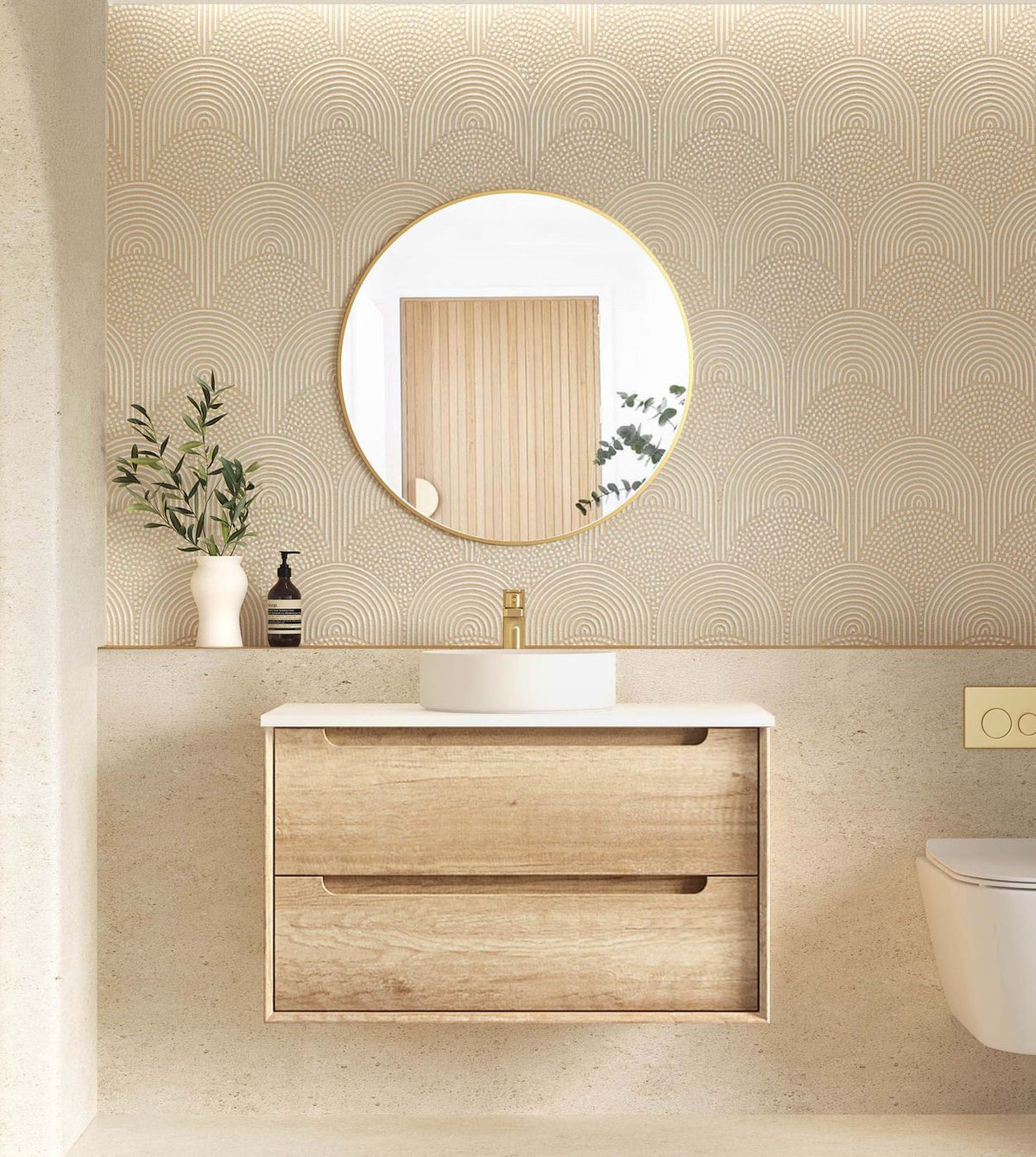 Otti Byron Wall Hung Vanity | Natural Oak