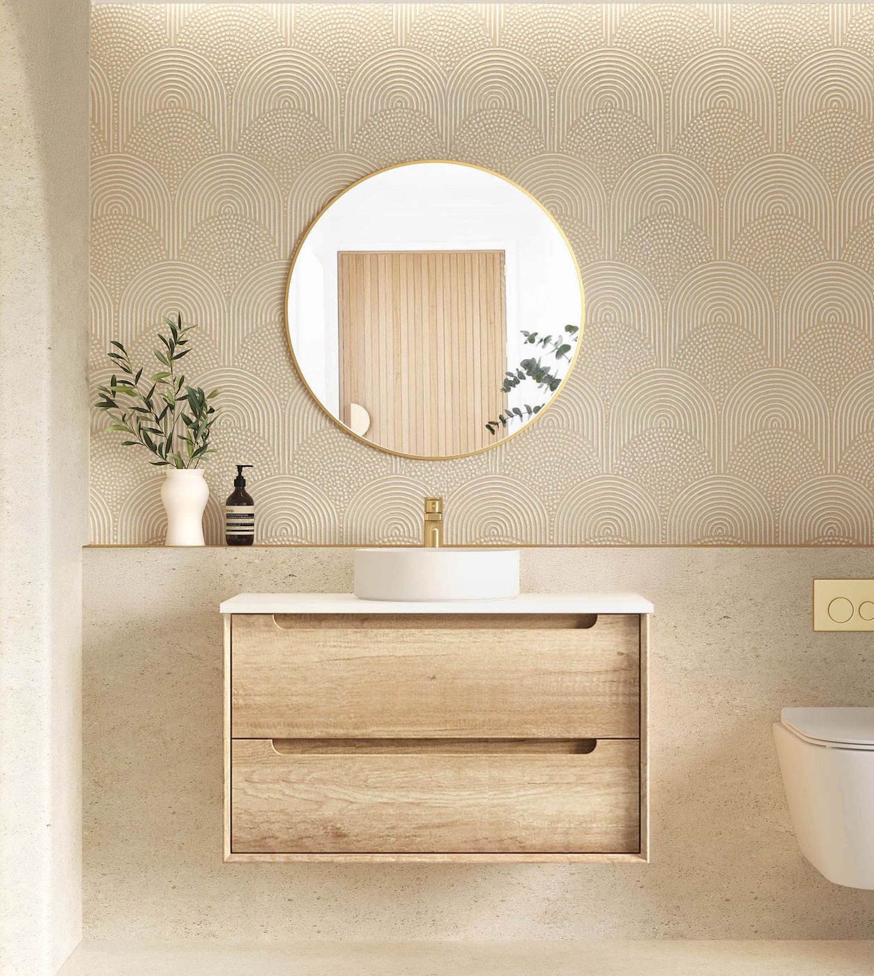 Otti Byron Wall Hung Vanity | Natural Oak