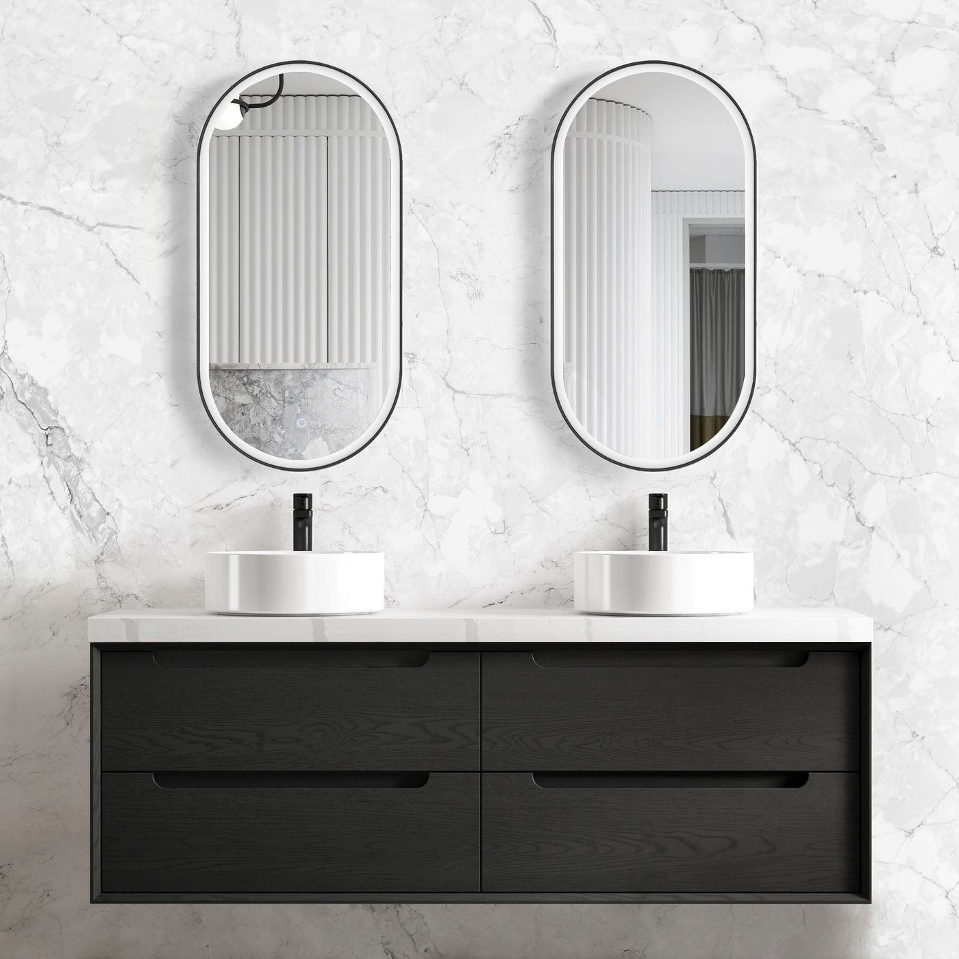 Otti Byron Wall Hung Vanity | Black Oak