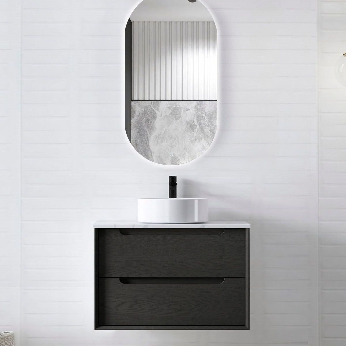Otti Byron Wall Hung Vanity | Black Oak