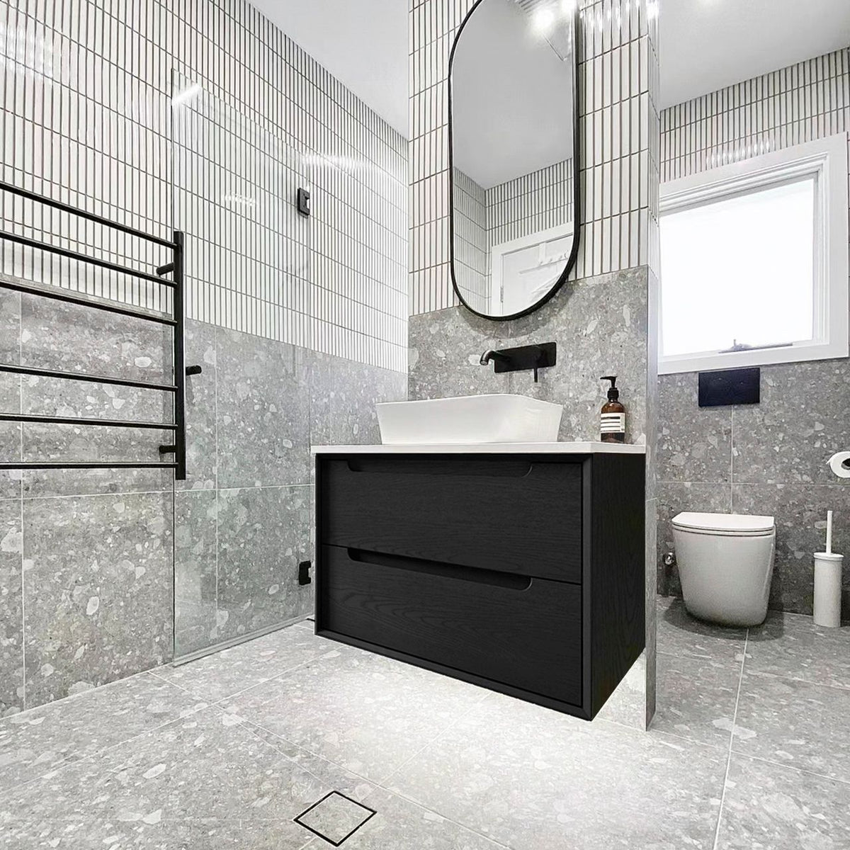 Otti Byron Wall Hung Vanity | Black Oak