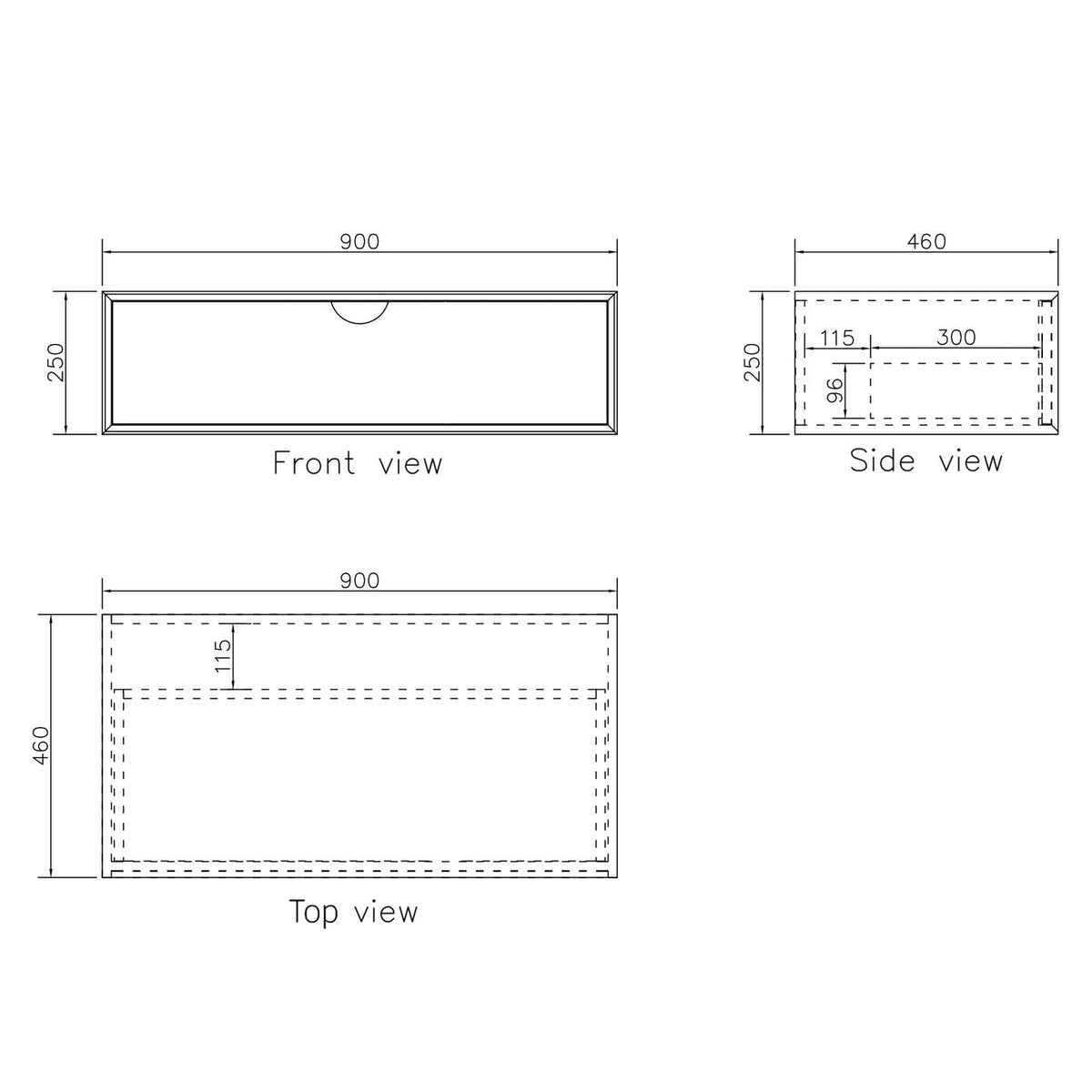 Otti Moonlight Wall Hung Vanity Cabinet | Matte White