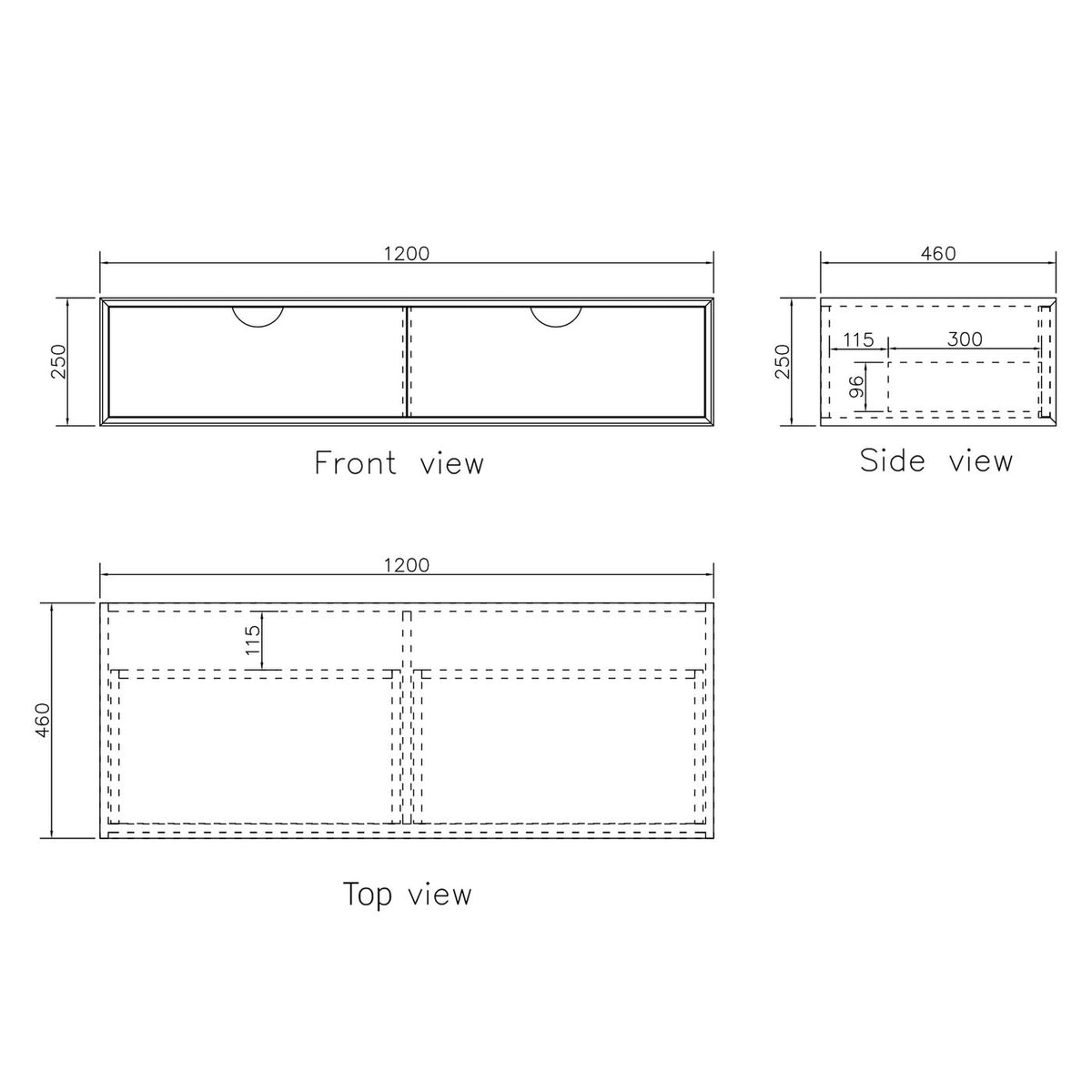Otti Moonlight Wall Hung Vanity Cabinet | Matte White