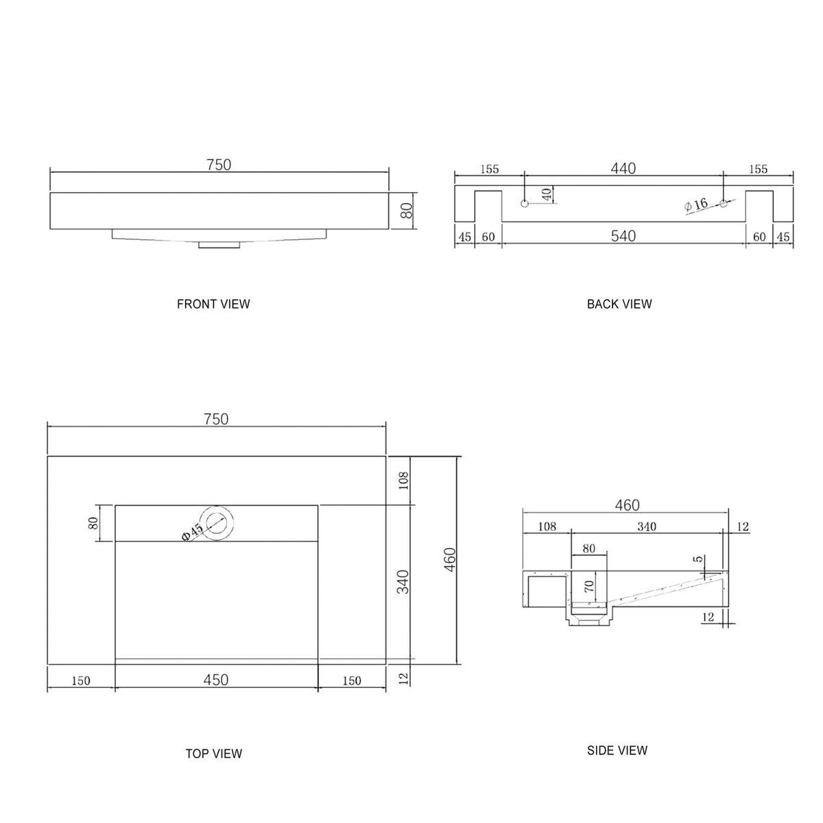 Otti Moonlight Wall Hung Basin