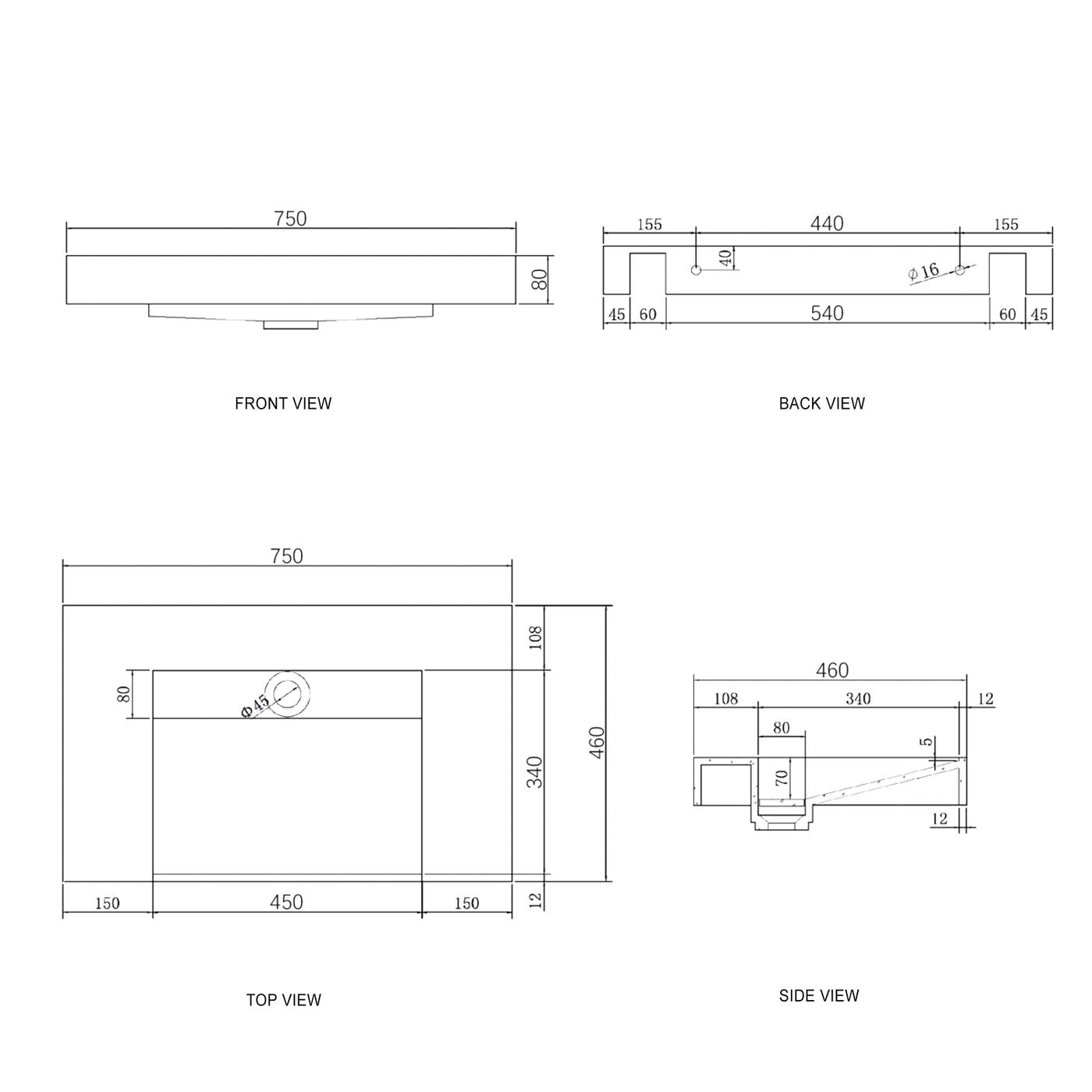 Otti Moonlight Wall Hung Basin