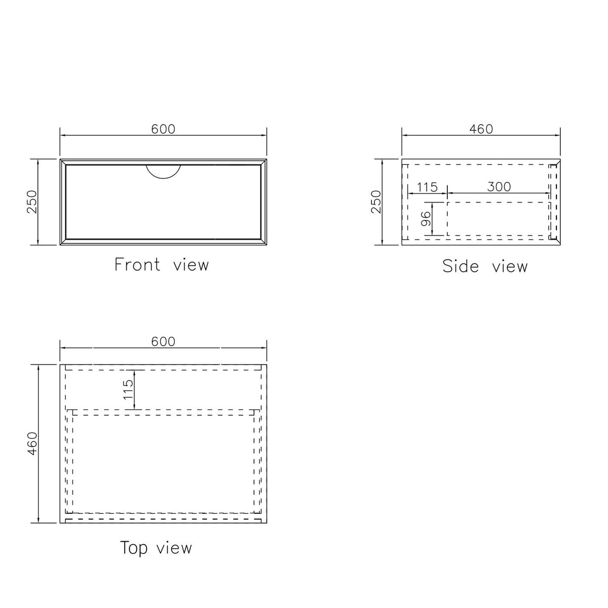 Otti Moonlight Wall Hung Vanity Cabinet | Matte White