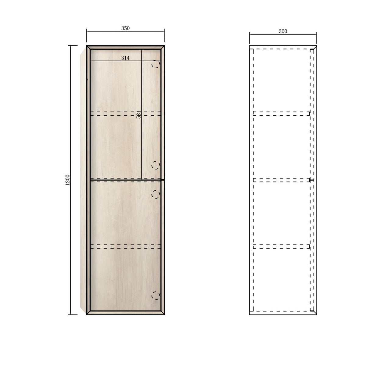 Otti Tall Boy Bathroom Cabinet