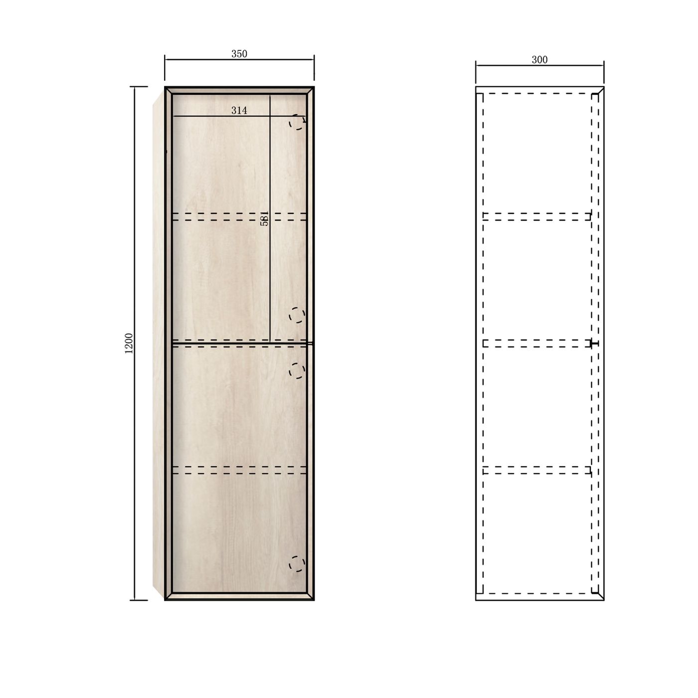 Otti Tall Boy Bathroom Cabinet