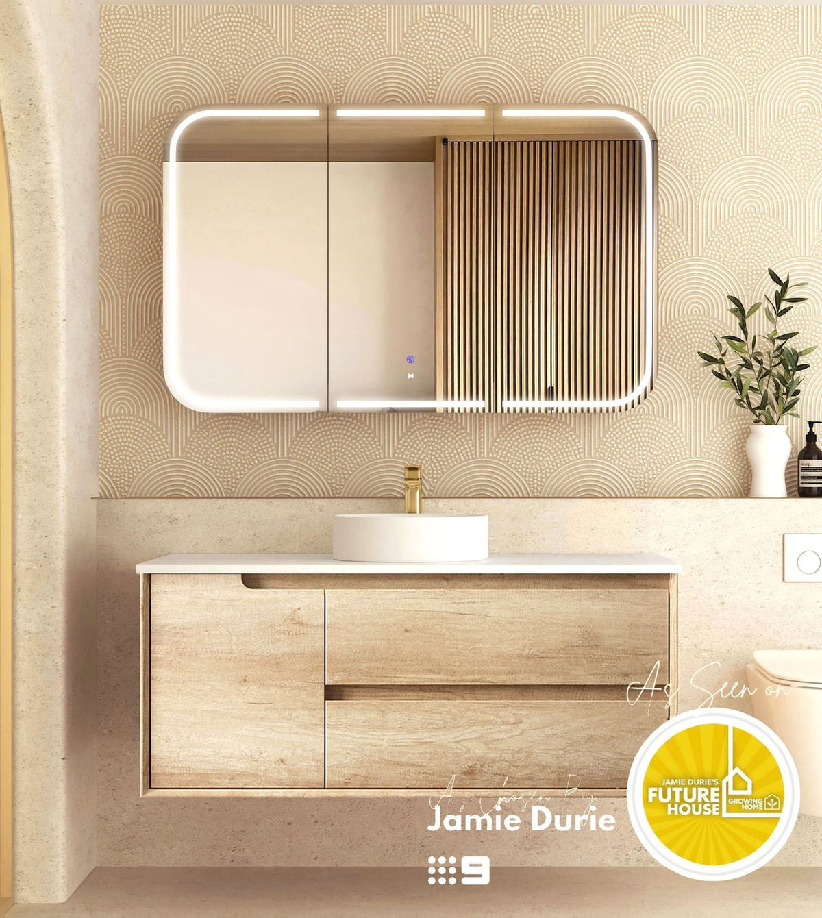 Otti Byron Wall Hung Vanity | Natural Oak