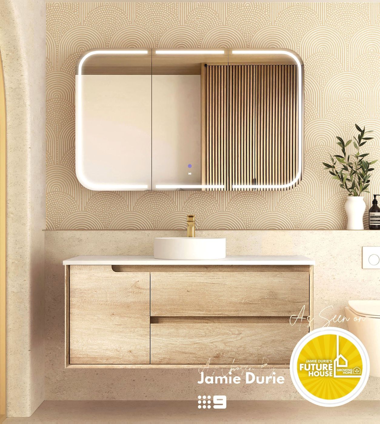 Otti Byron Wall Hung Vanity | Natural Oak
