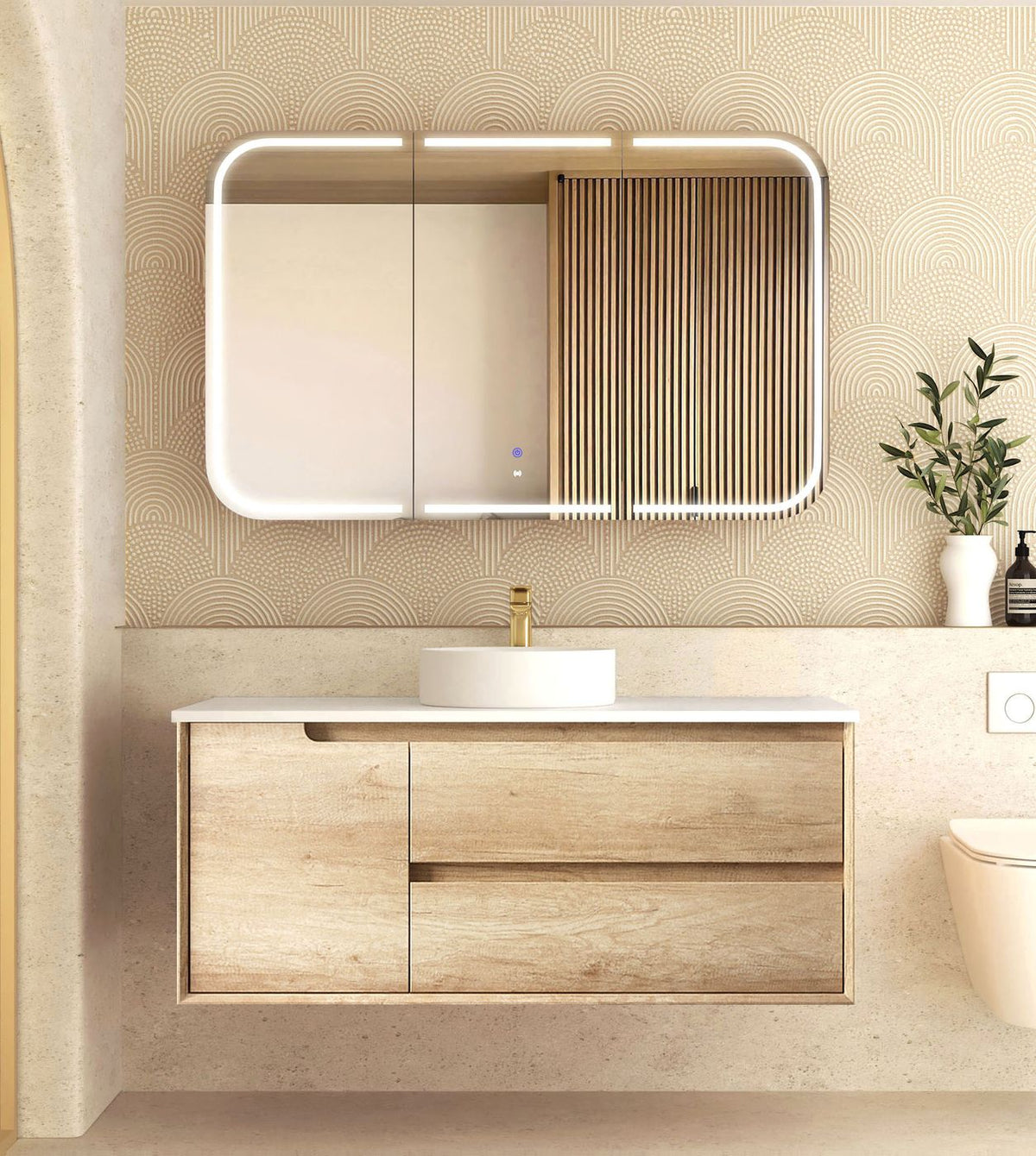 Otti Byron Wall Hung Vanity | Natural Oak
