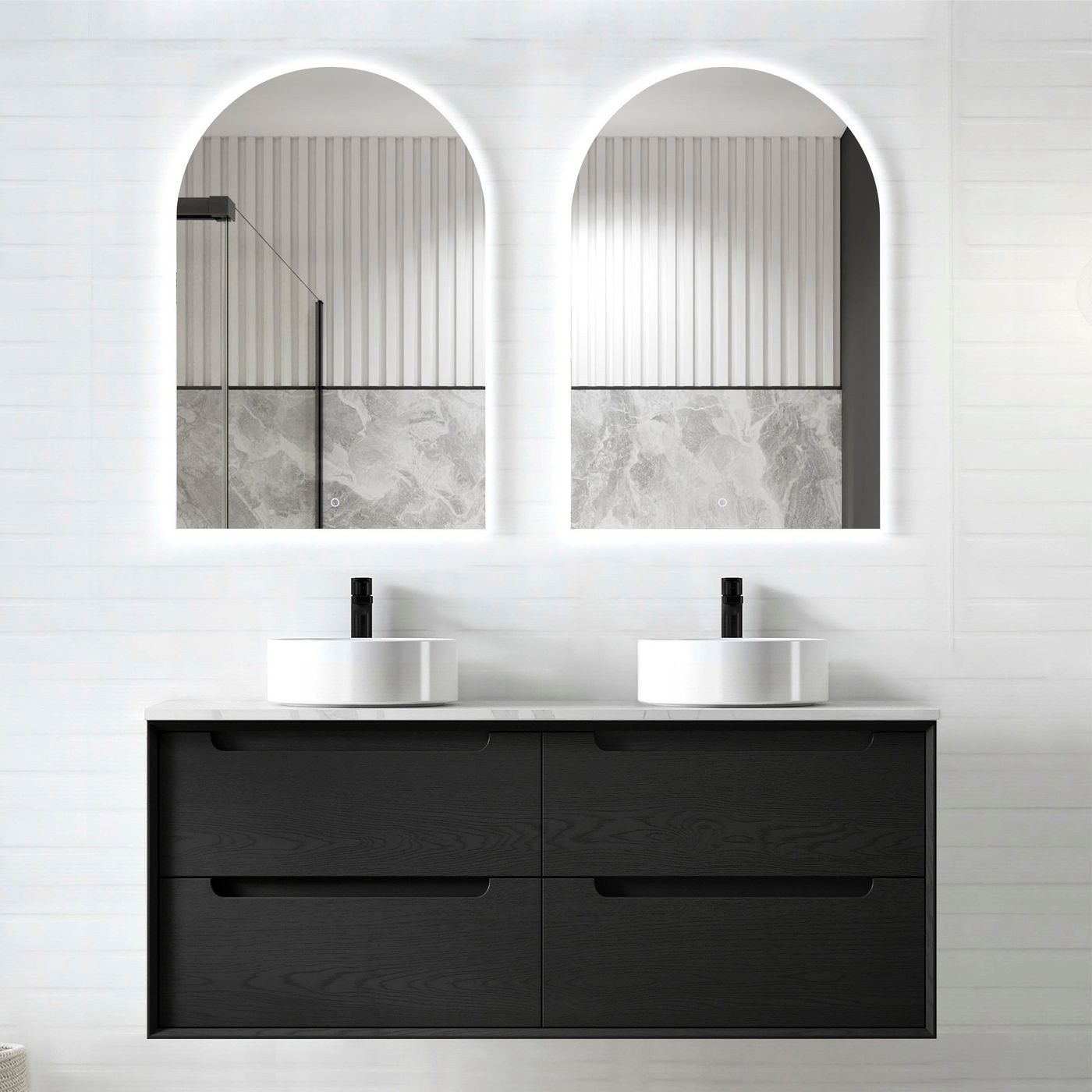 Otti Byron Wall Hung Vanity | Black Oak