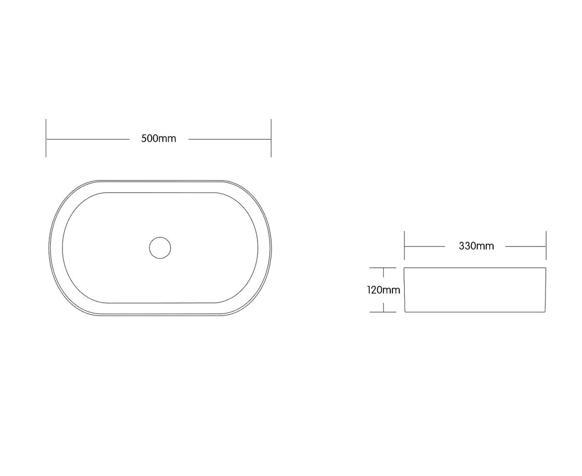 Otti Quay Oval Basin | 500mm