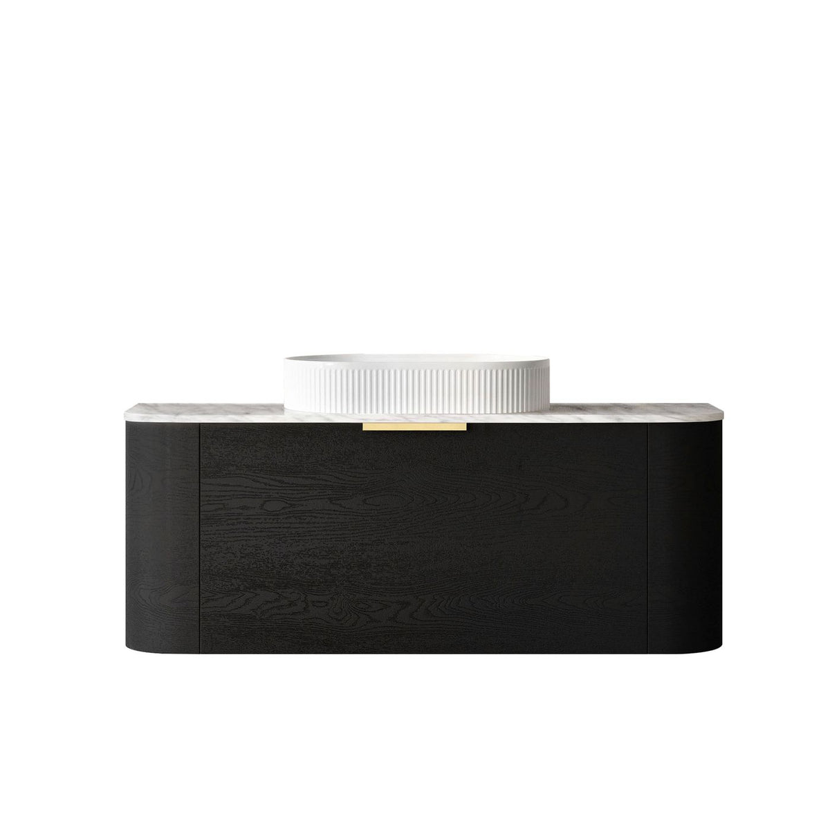Otti Bondi Wall Hung Curve Vanity | Natural Oak & Black Oak