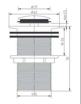 Otti Basin 32mm Pop-Up Waste | No Overflow