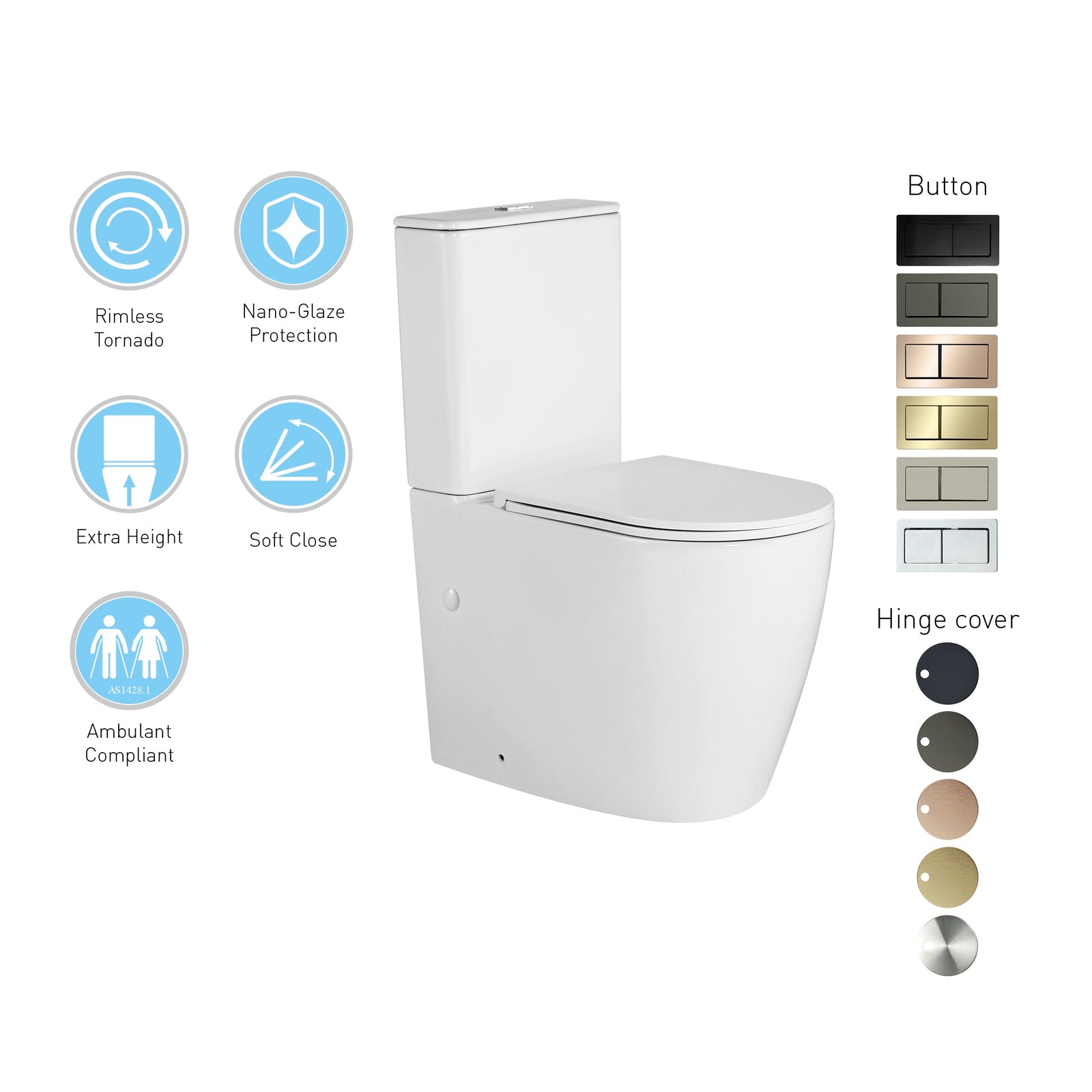 ZENMO Toilet Suite - Brushed Nickel