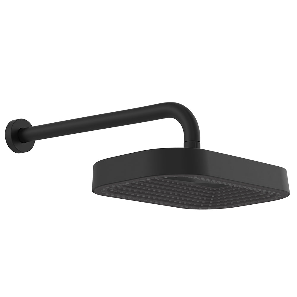 Fienza Kuro Shower Arm Set, Soft Square Head, Matte Black