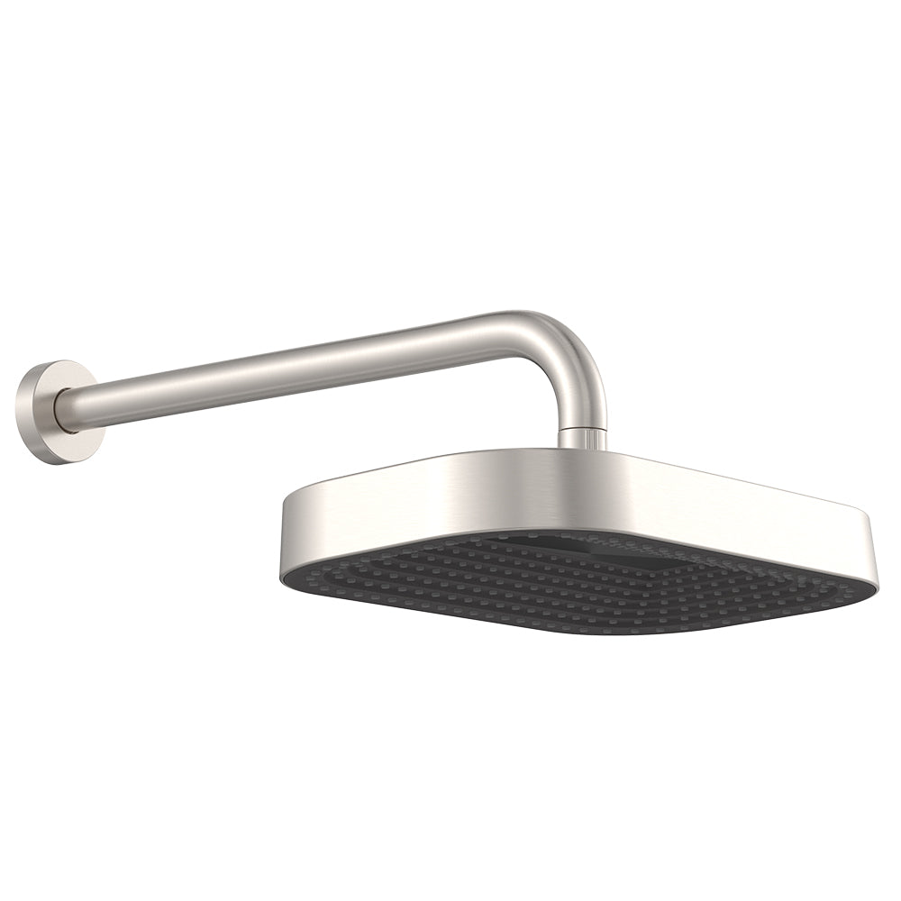 Fienza Kuro Shower Arm Set, Soft Square Head, Brushed Nickel