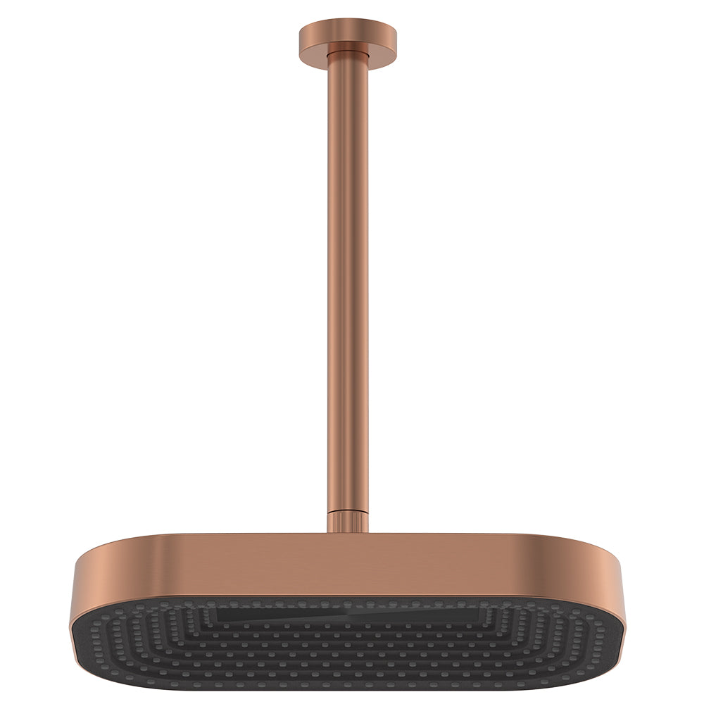 Fienza Kuro Shower Dropper Set, Soft Square Head, Brushed Copper