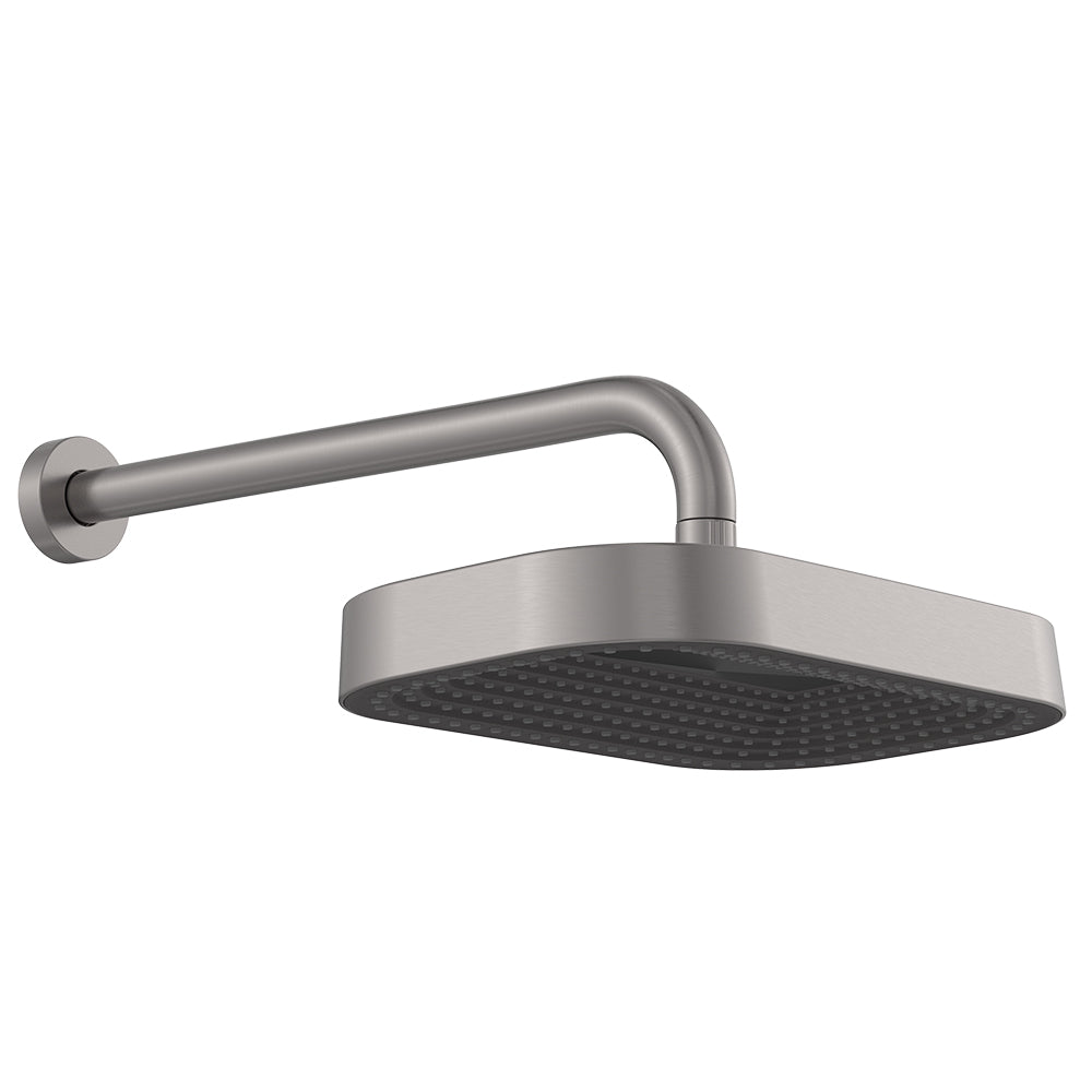 Fienza Kuro Shower Arm Set, Soft Square Head, Gun Metal