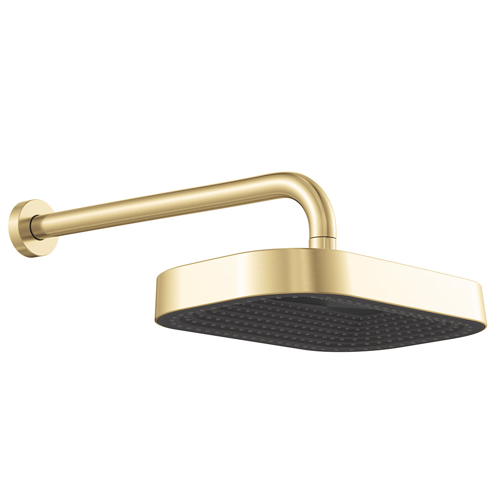 Fienza Kuro Shower Arm Set, Soft Square Head, Urban Brass