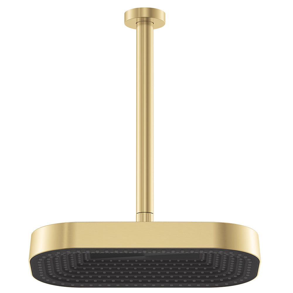 Fienza Kuro Shower Dropper Set, Soft Square Head, Urban Brass