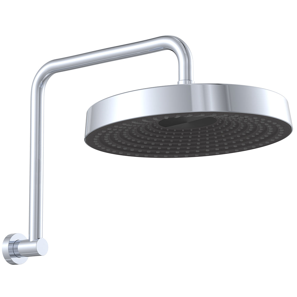 Fienza Kuro Gooseneck Shower Arm Set, Round Head, Chrome