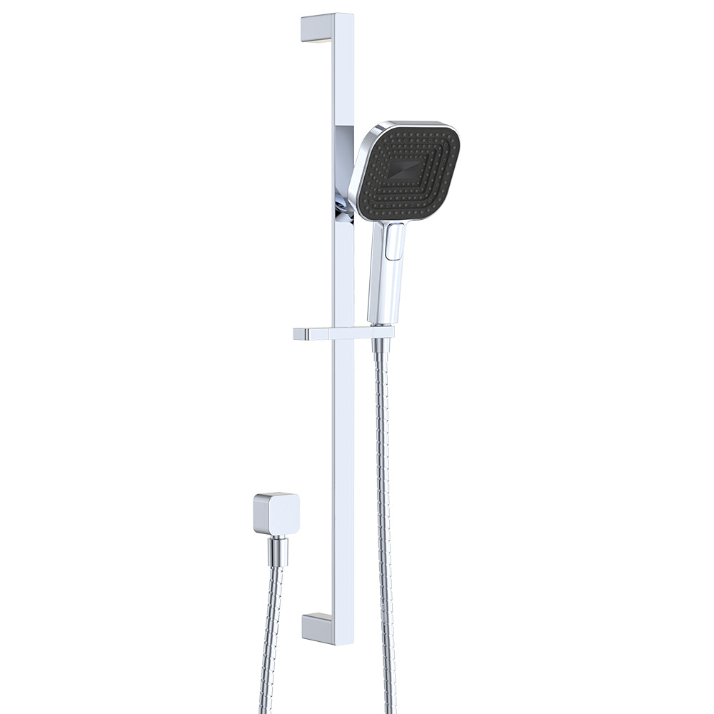 Fienza Kuro Rail Shower Soft Square Head, Chrome