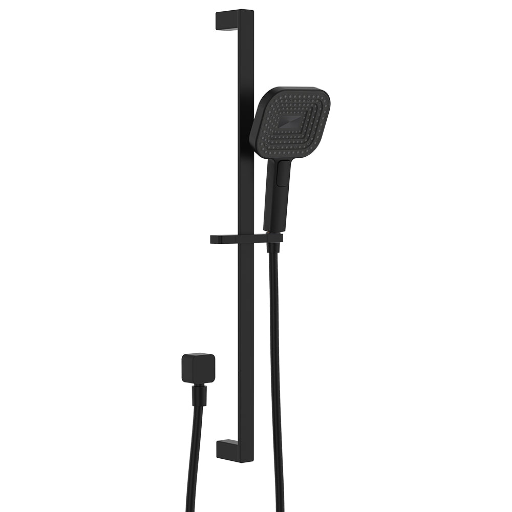 Fienza Kuro Rail Shower Soft Square Head, Matte Black
